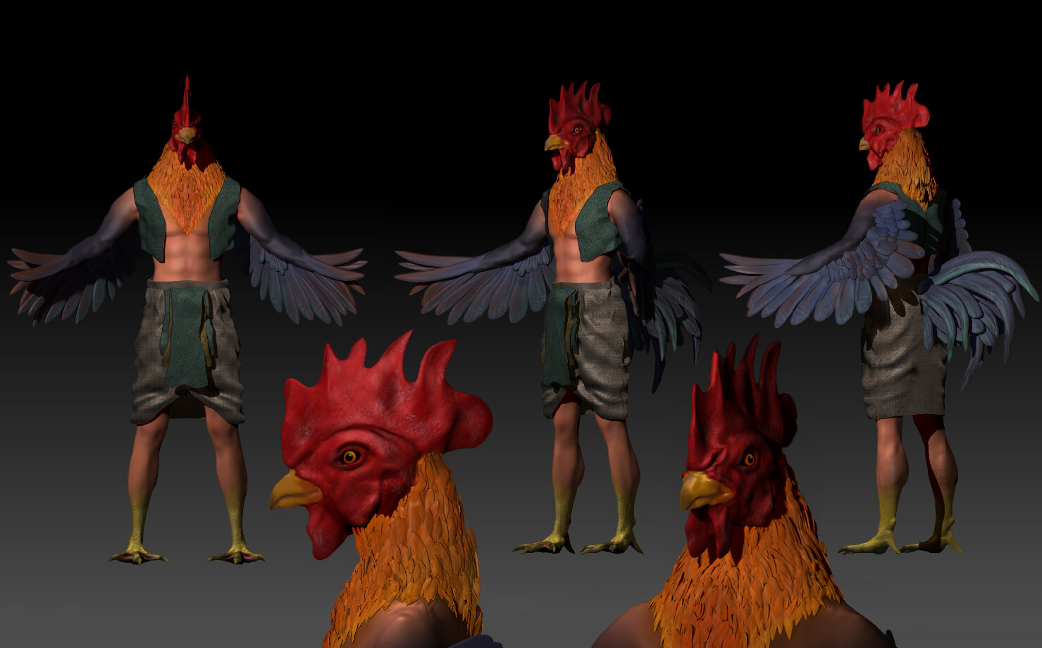 ArtStation L homme coq