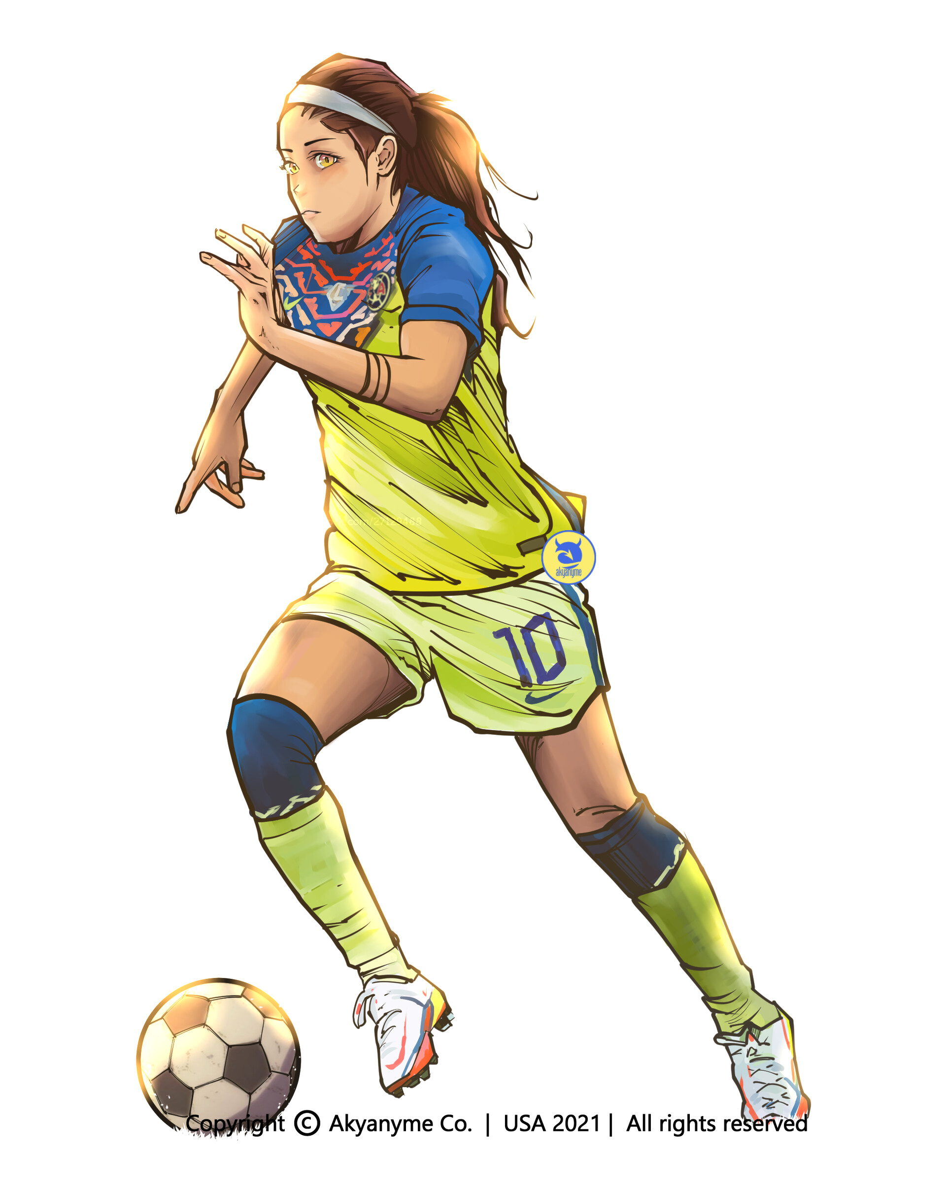 ArtStation - Anime manga style para jugadoras del Club América