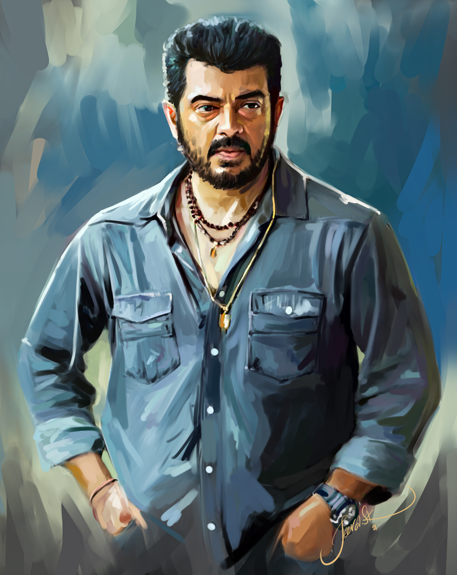 Artstation Thala Ajithkumar Artwork 2021 Thala Is Always Thala Thala Ajithkumar Ak Art Painting