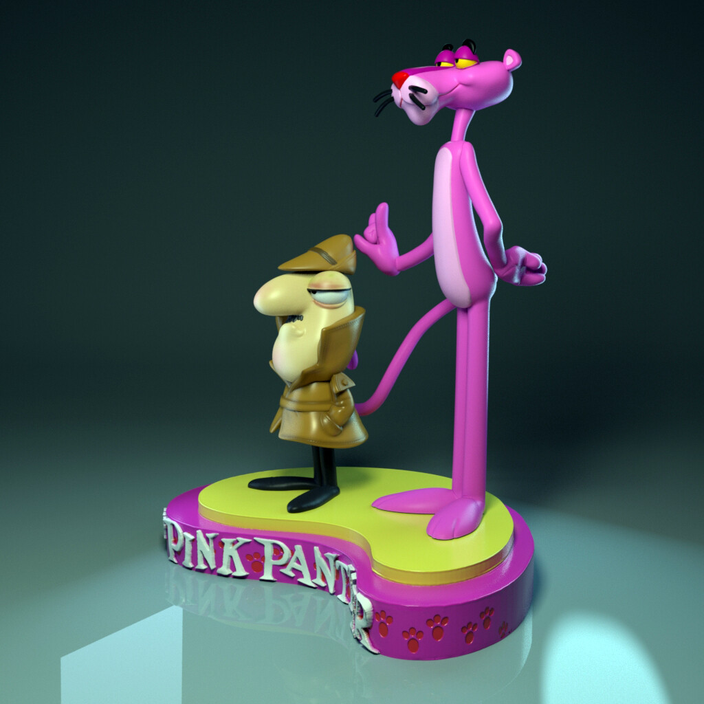 STL file The Pink Panther - 80's cartoon-FANART FIGURINE・3D print design to  download・Cults
