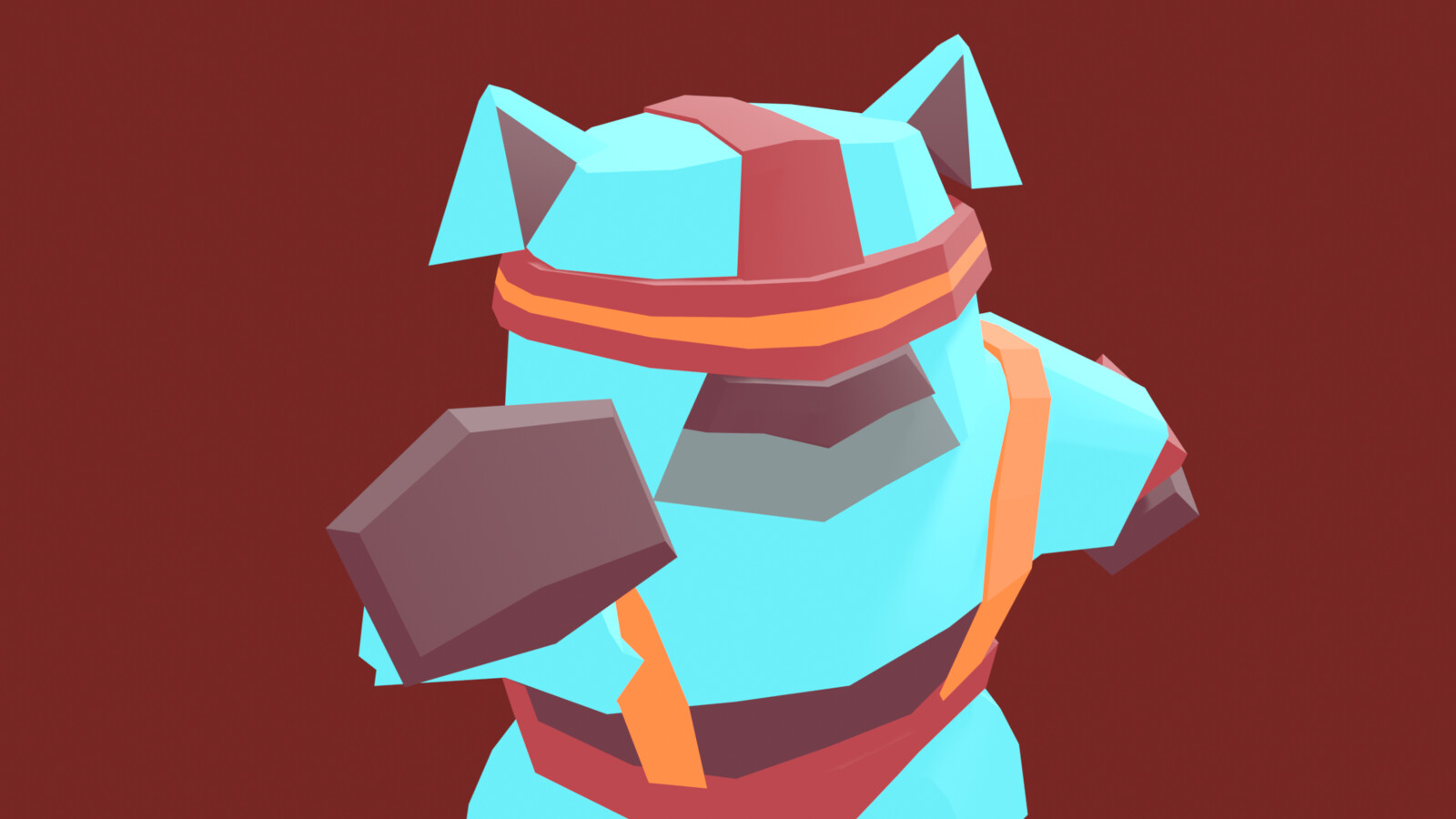 To get to the low poly version, I first made a high poly version.