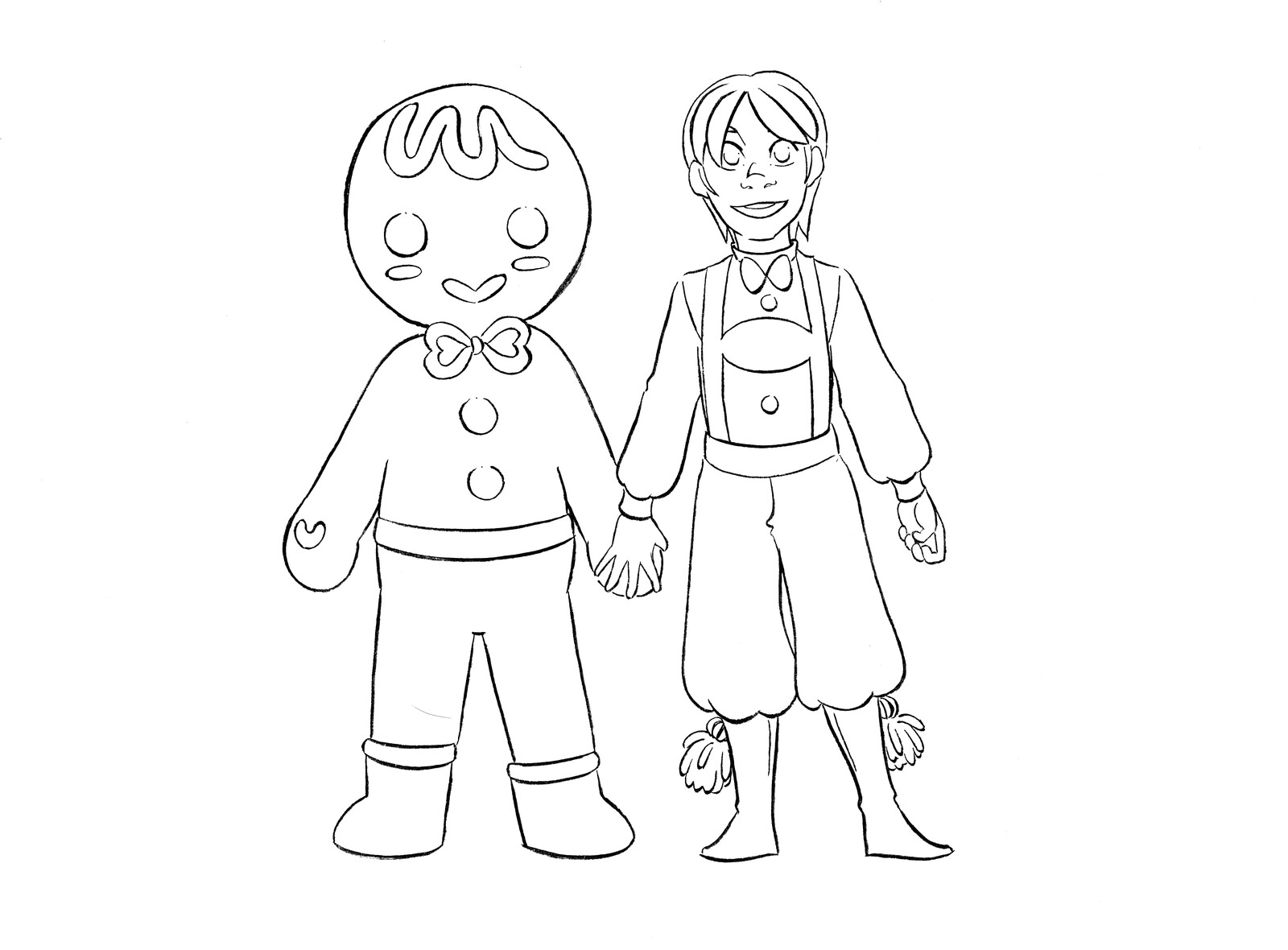 Papercraftmas Day 4: Gingerbread Boys- Printable Lineart