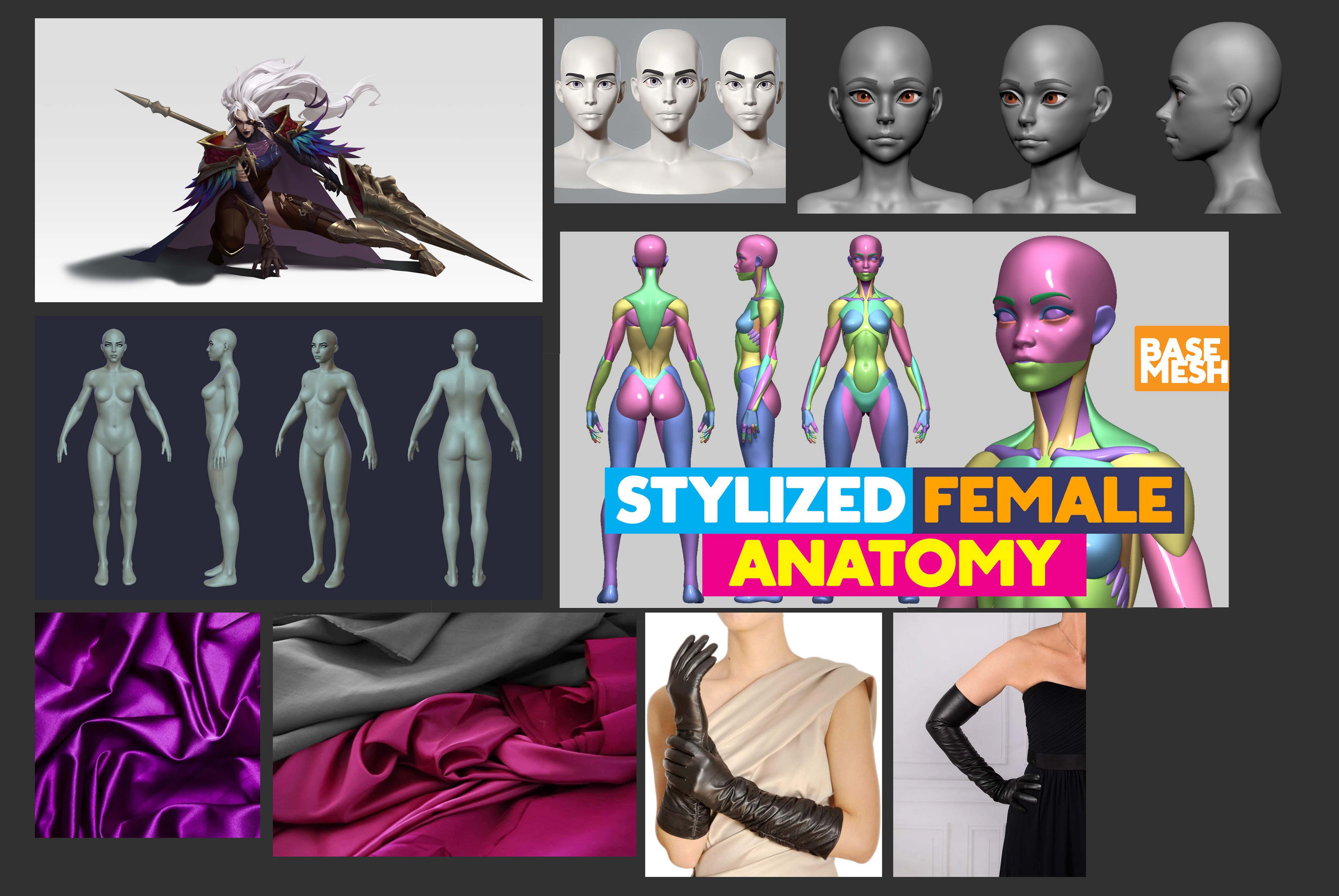 Compiled images of some of the references I used for sculpting and texturing