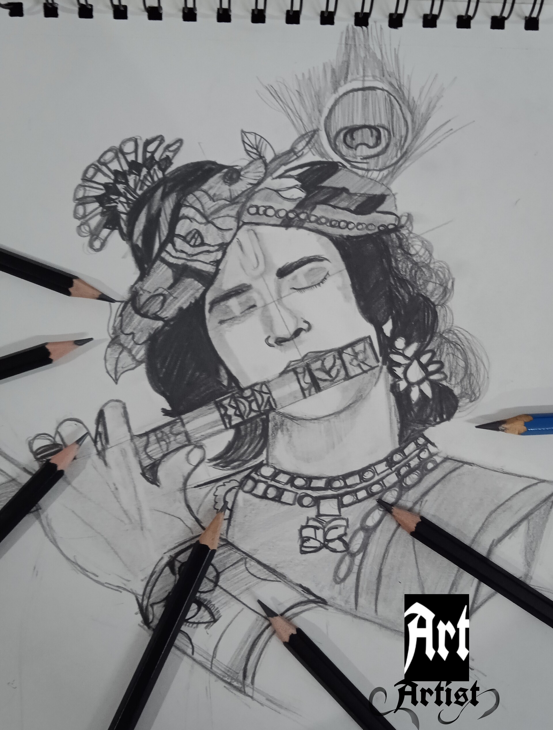 Drawing Sumedh Mudgalkar as Radhakrishna  COLOR MAGIC  YouTube