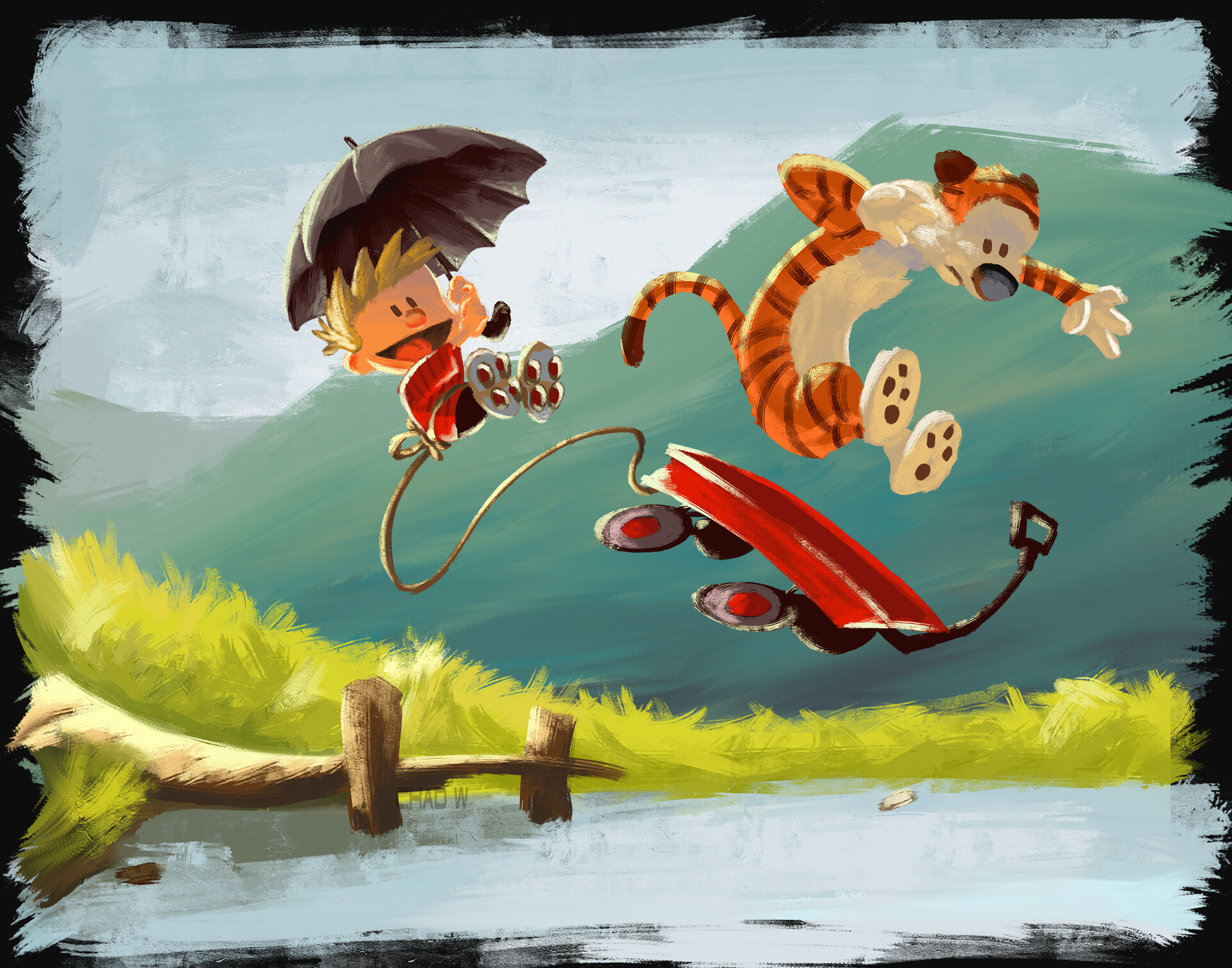 ArtStation Calvin and Hobbes Painting
