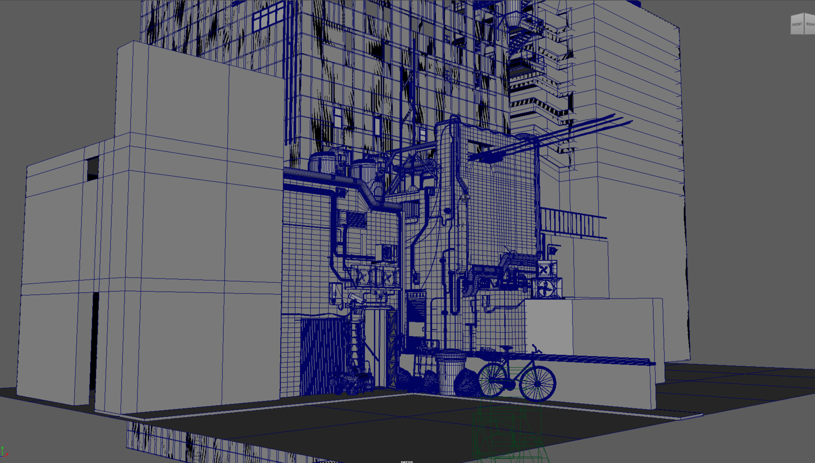 Asset Wireframe, Some are subdivided to take advantage of Vertex Painting.
