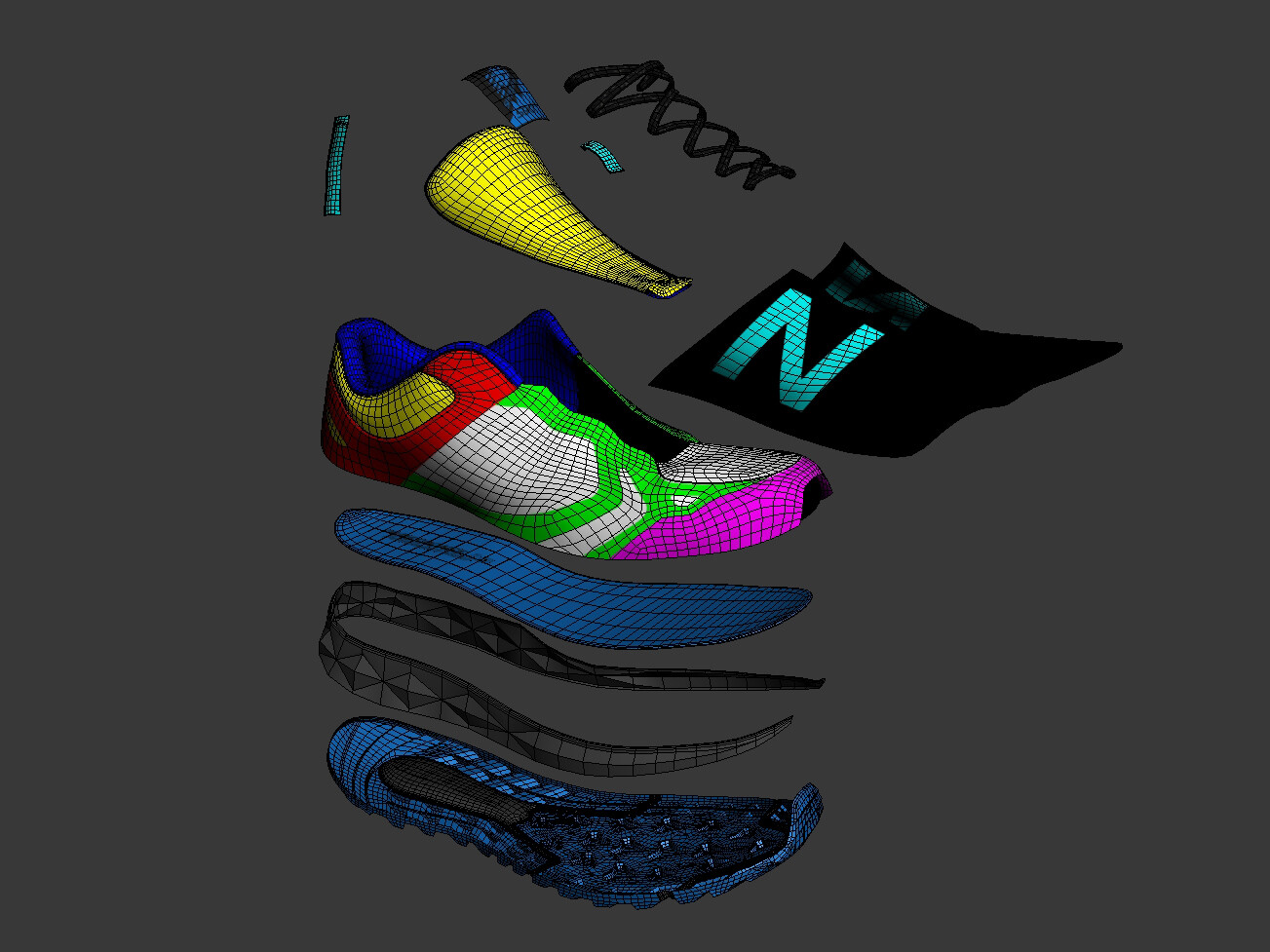 Game model with material IDs and clean topology
