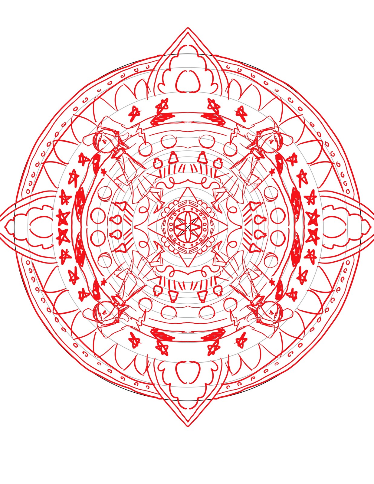 Initial Witch Mandala Concept