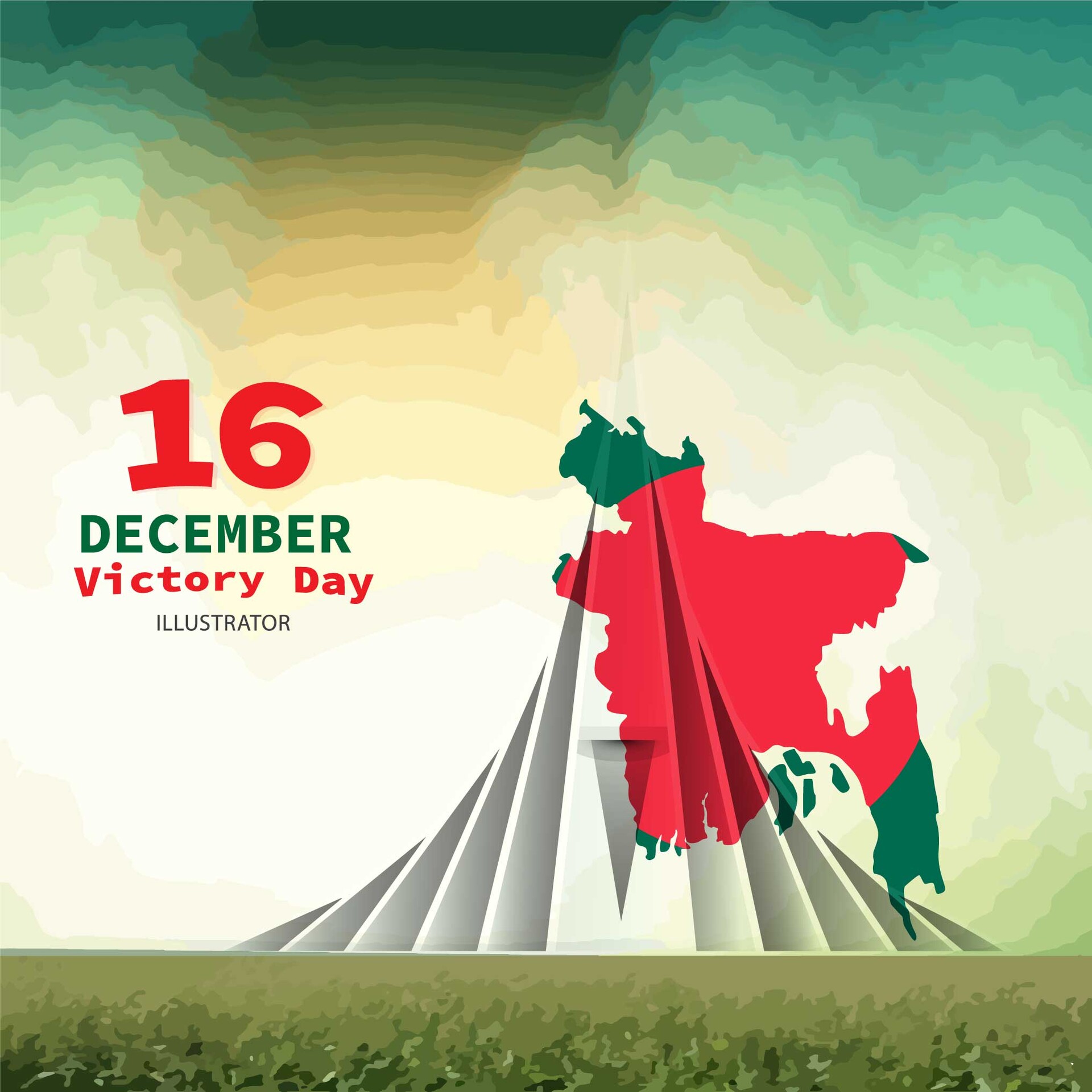 ArtStation - 16th December / Bangladesh Victory Day Background Design  illustration.