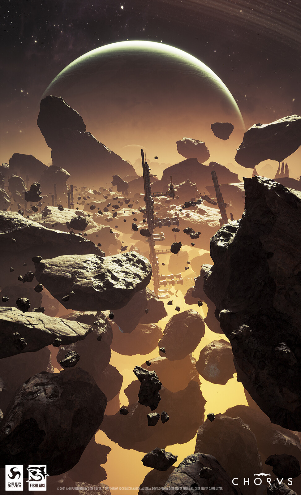 Screenshot of the asteroids in-game - STEGA CENTRAL