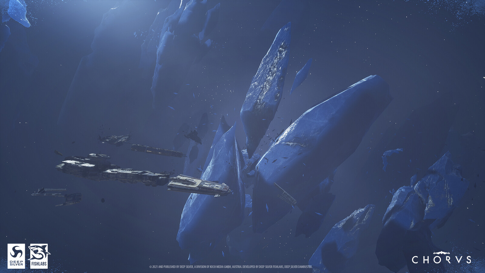 Screenshot of the ice asteroids in-game - KINUUK FIELDS