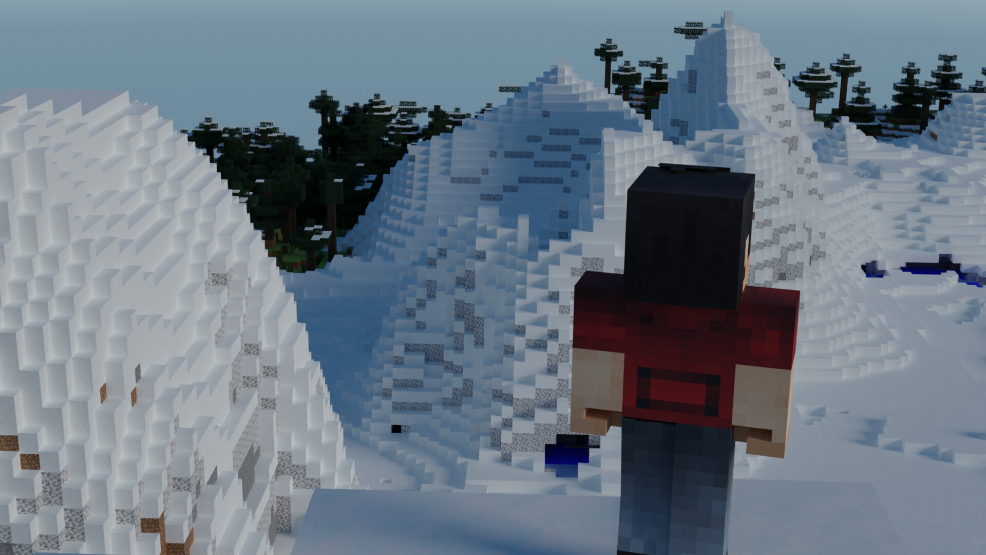 ArtStation Minecraft snow renders
