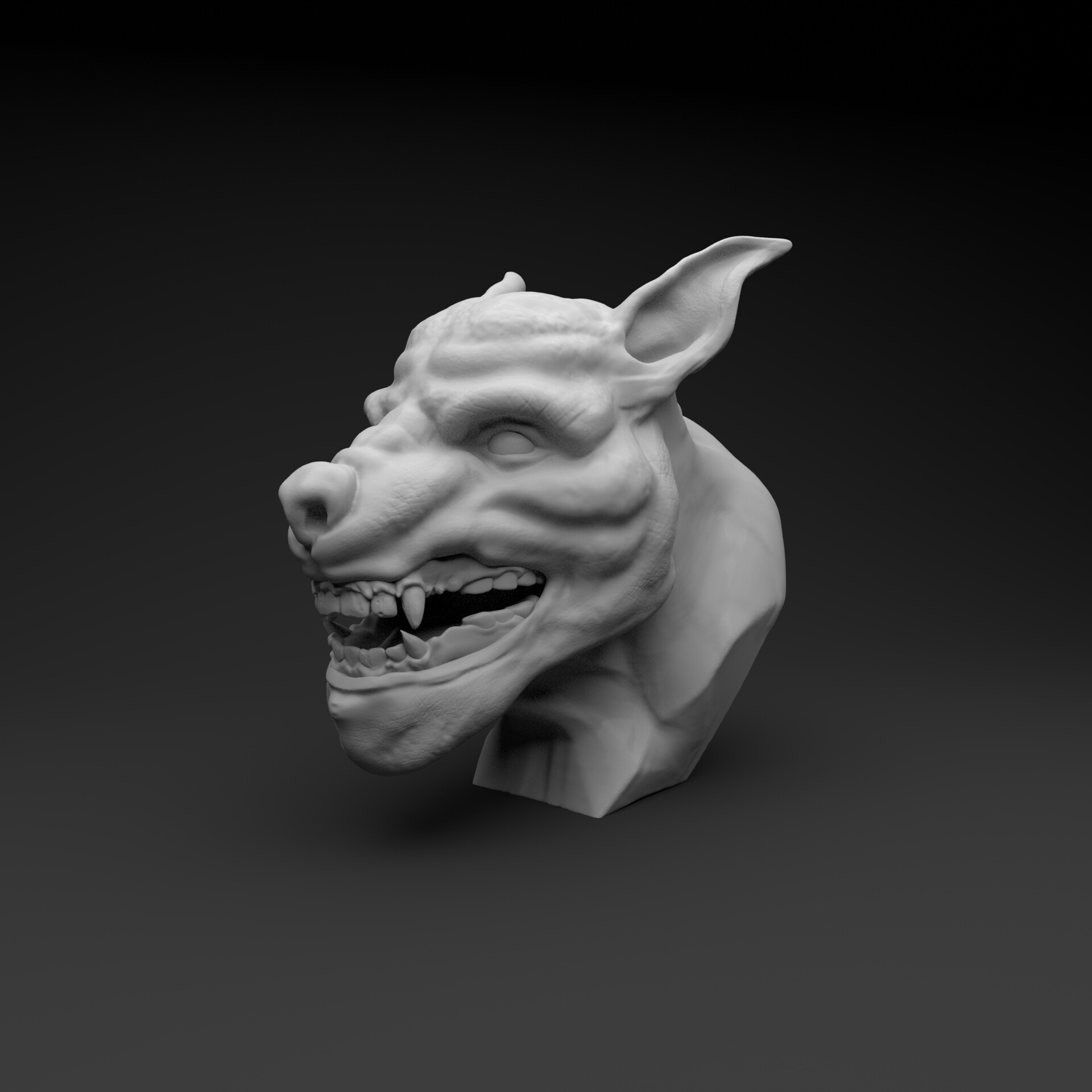 ArtStation Sculpting practice wolf creature head