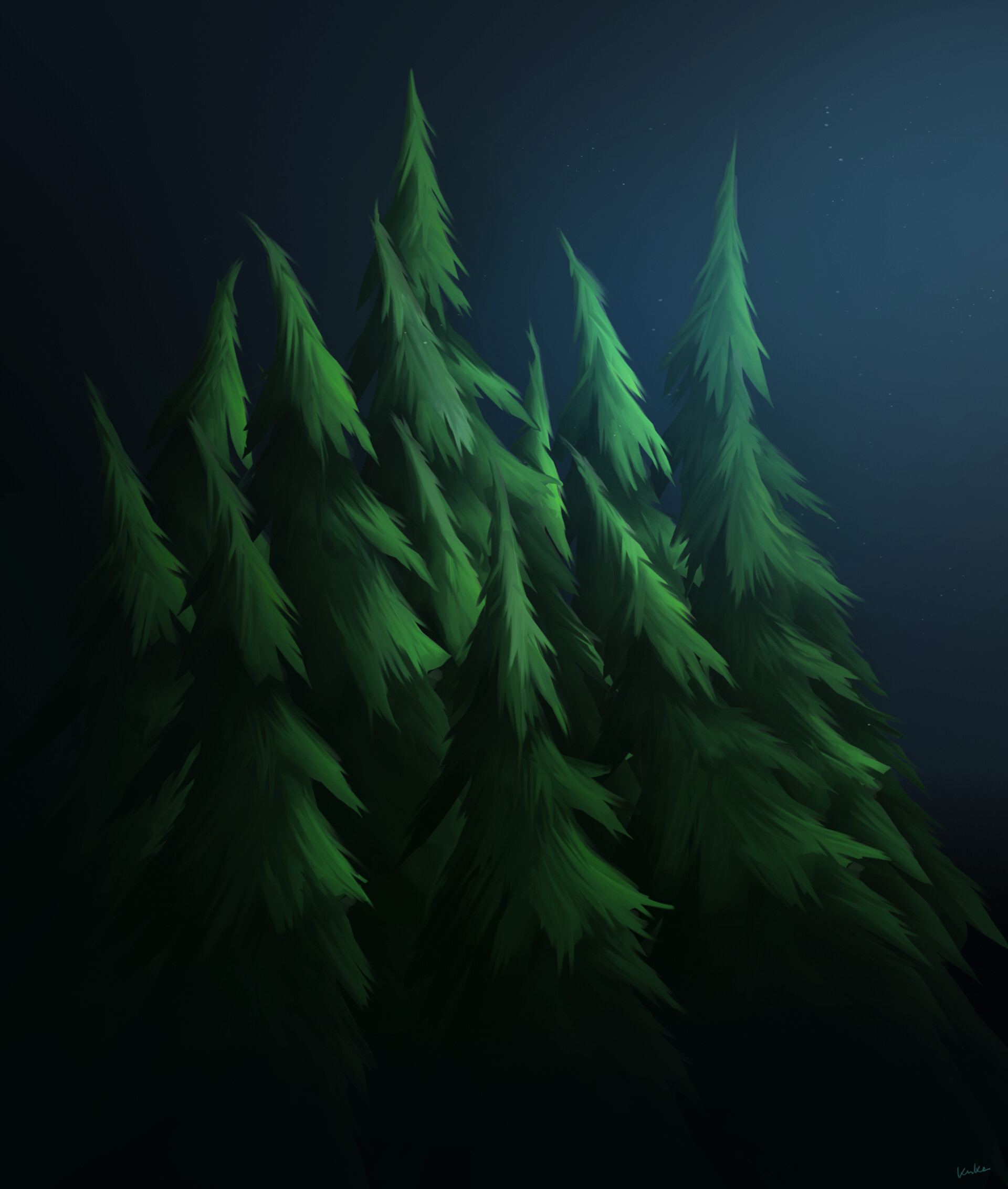 ArtStation - Stylized Pine Trees