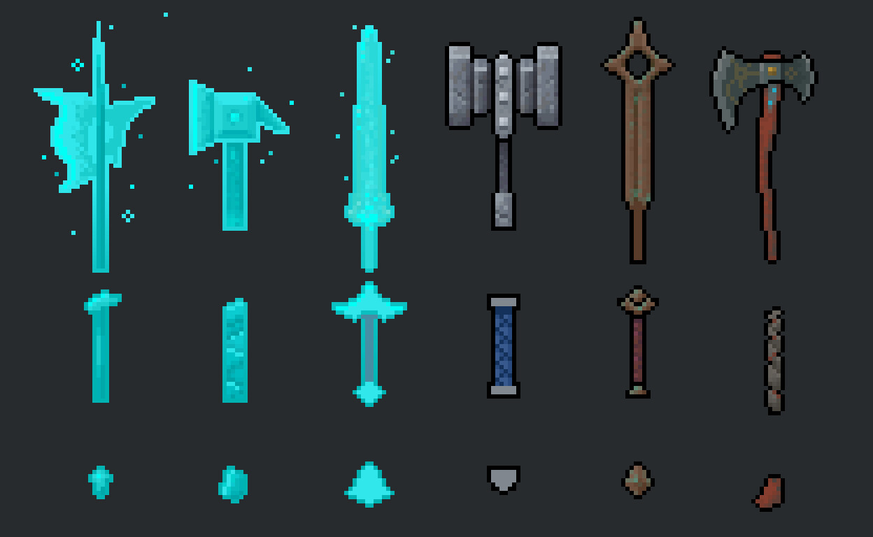 Spectral set and some weapons that reference games and movies.