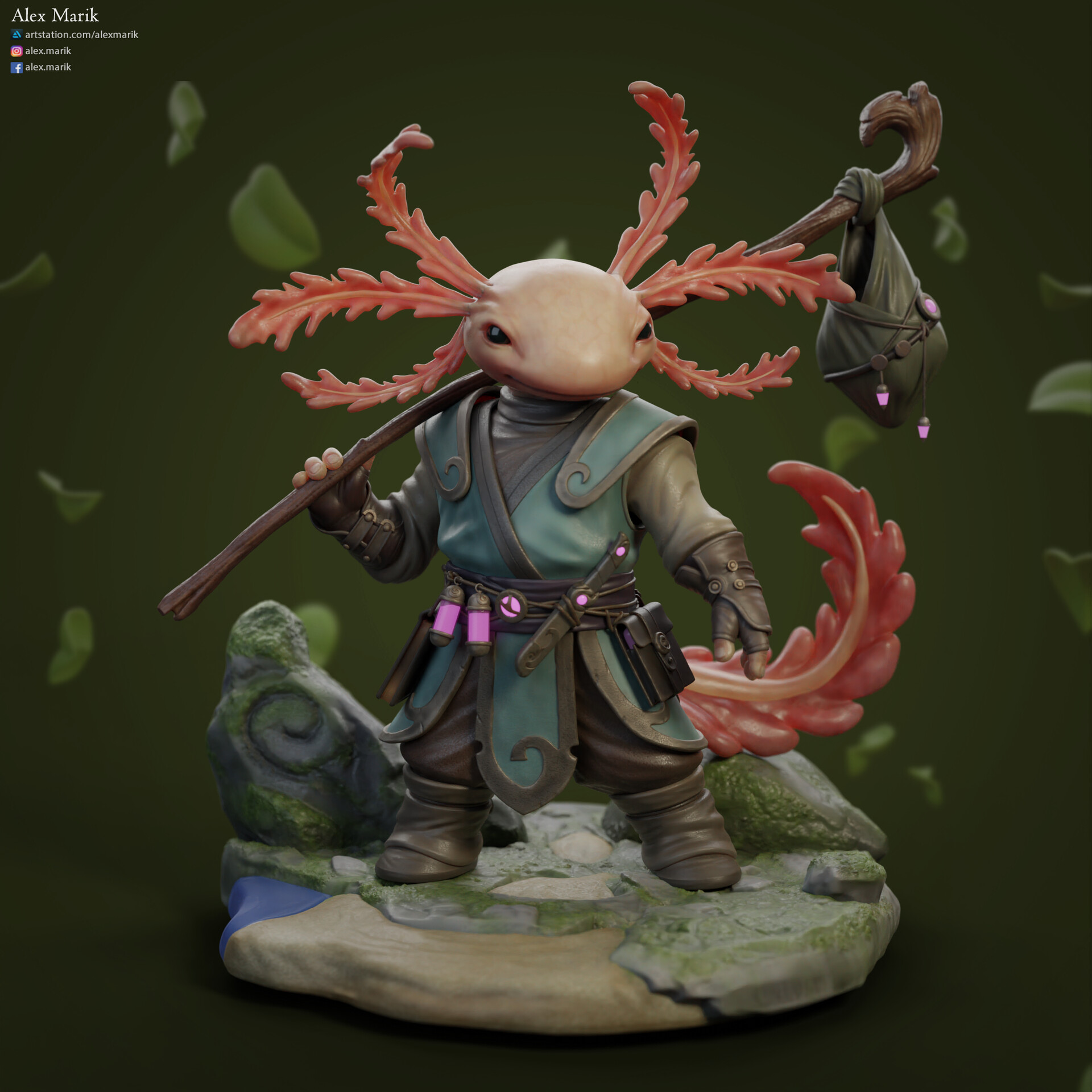Artstation Axolotl Adventurer
