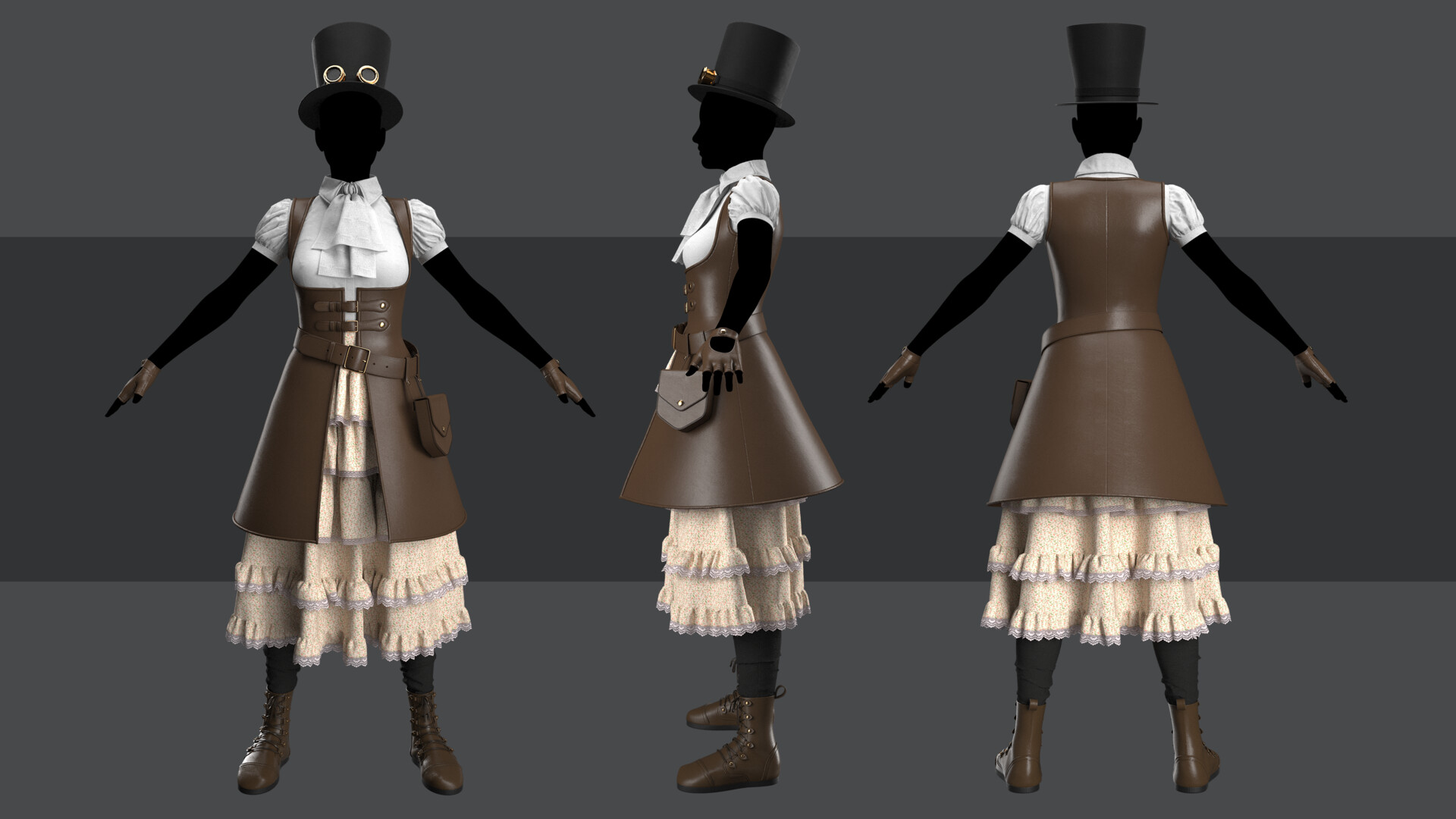 ArtStation Steampunk female outfit