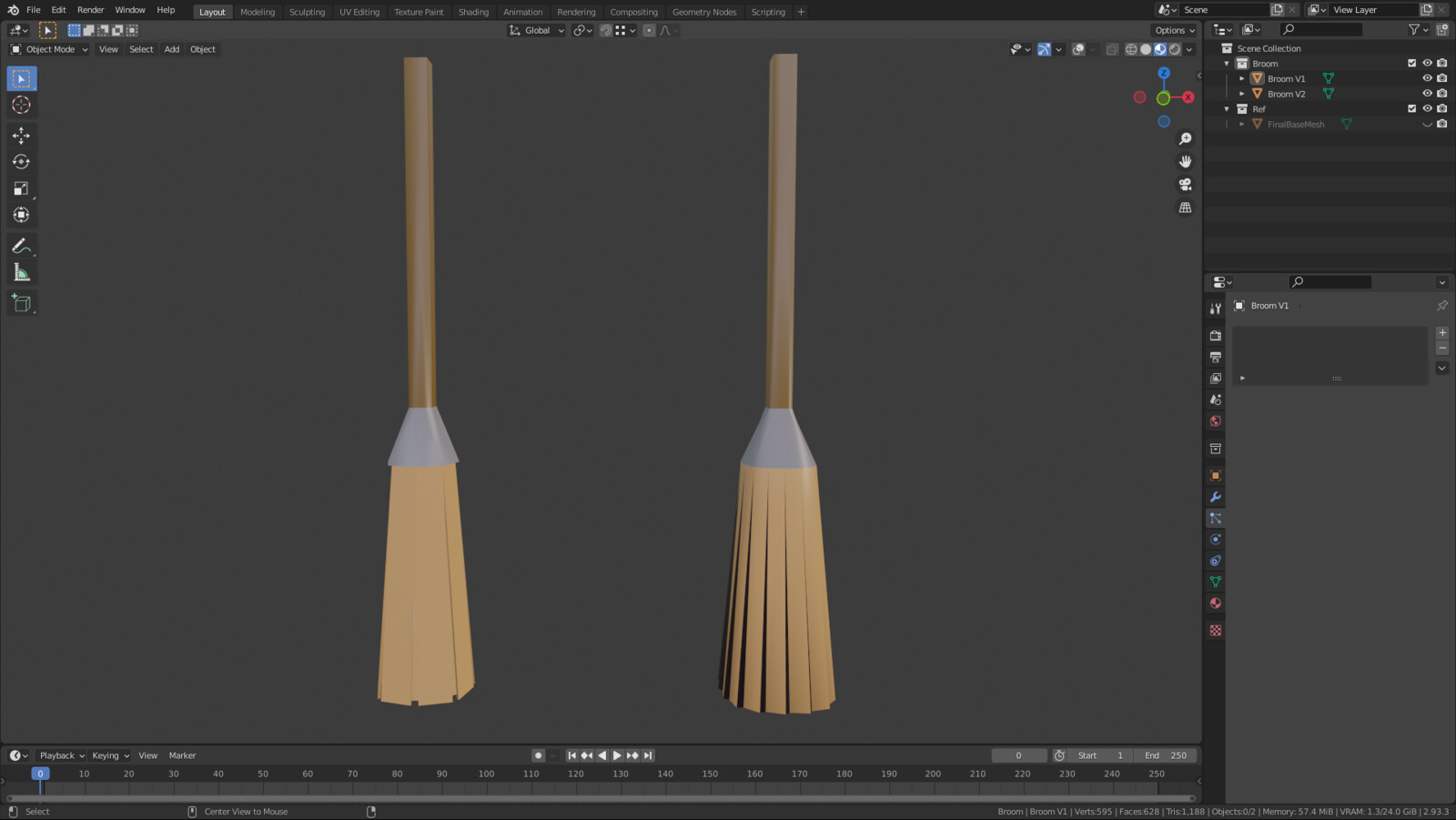 Broom (Two versions showing detail and no detail)