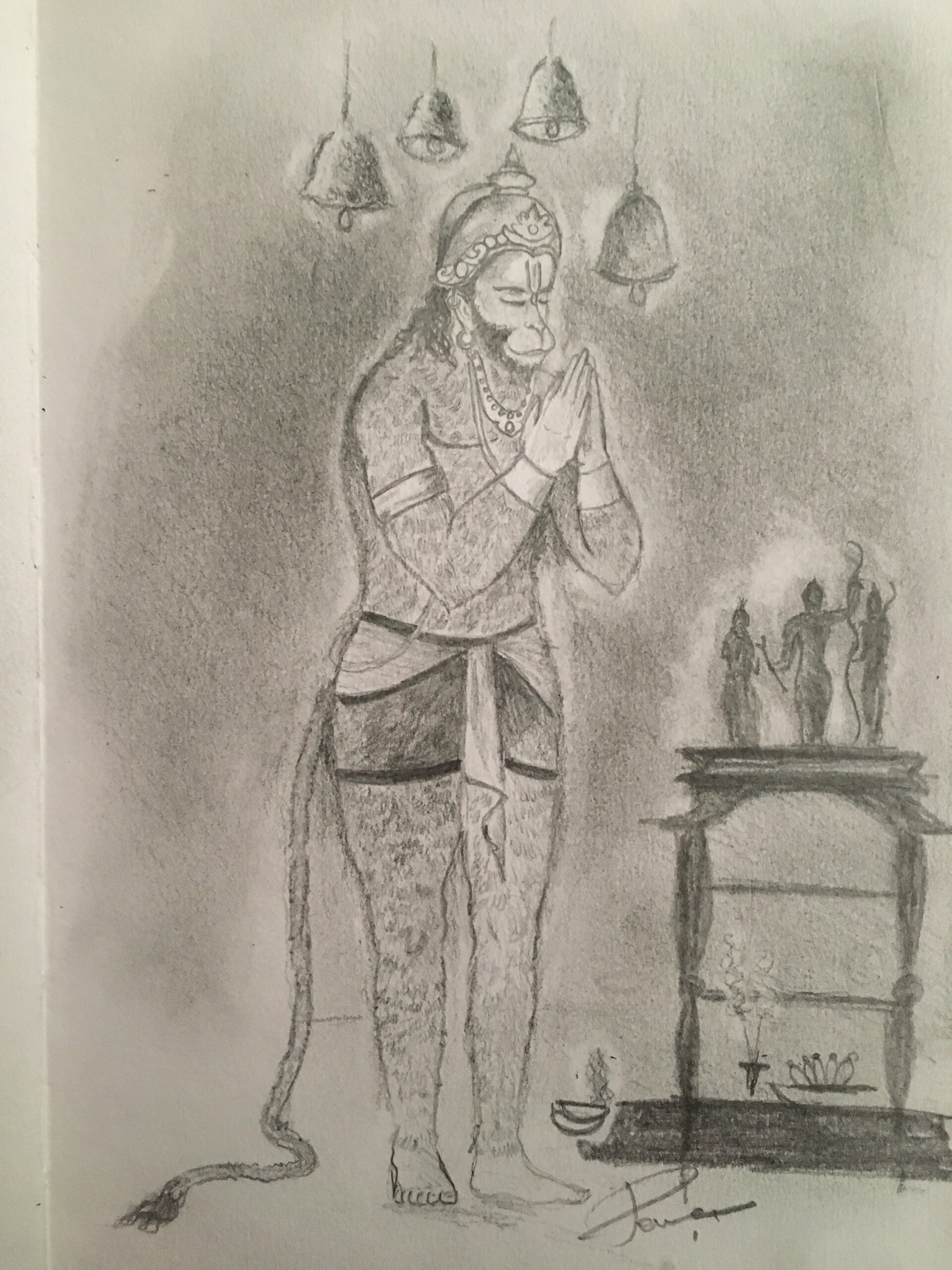 Order Hanuman Ji Pencil Sketch Online From sketch gallarybarhampur