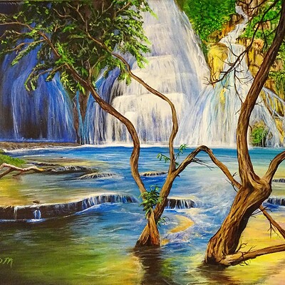 Waterfall [Acrylic Painting]
