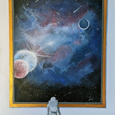 Astronaut Gaze [Acrylic Painting]