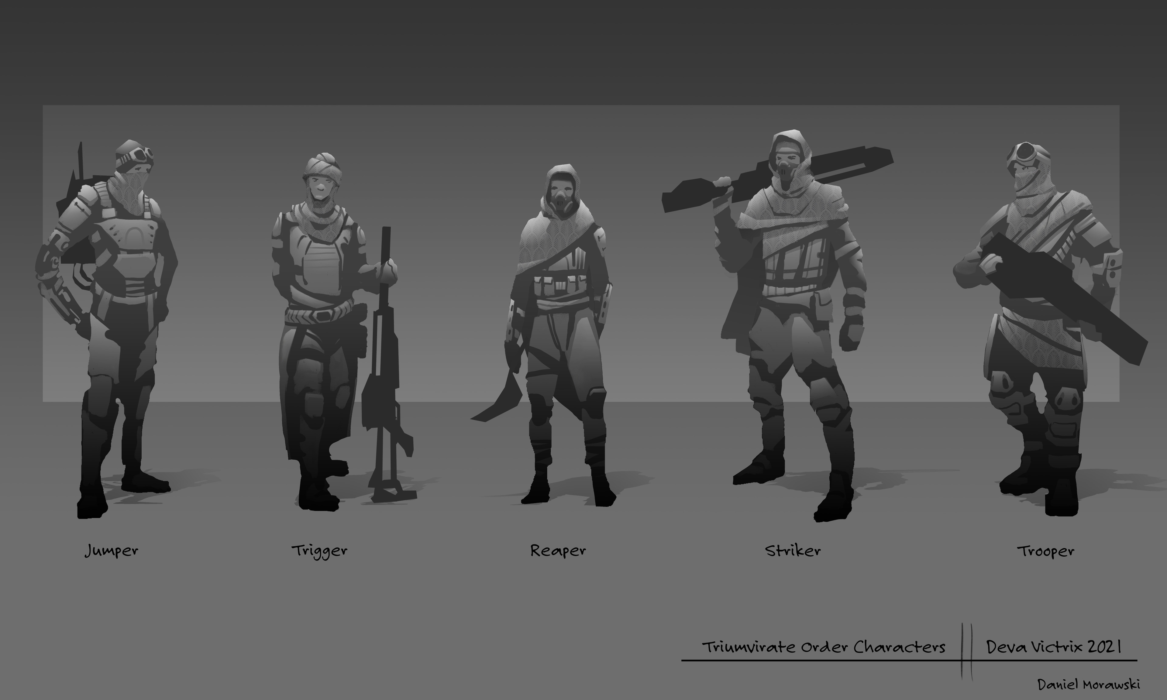 Daniel Morawski - Deva Victrix Character Concept Sketches