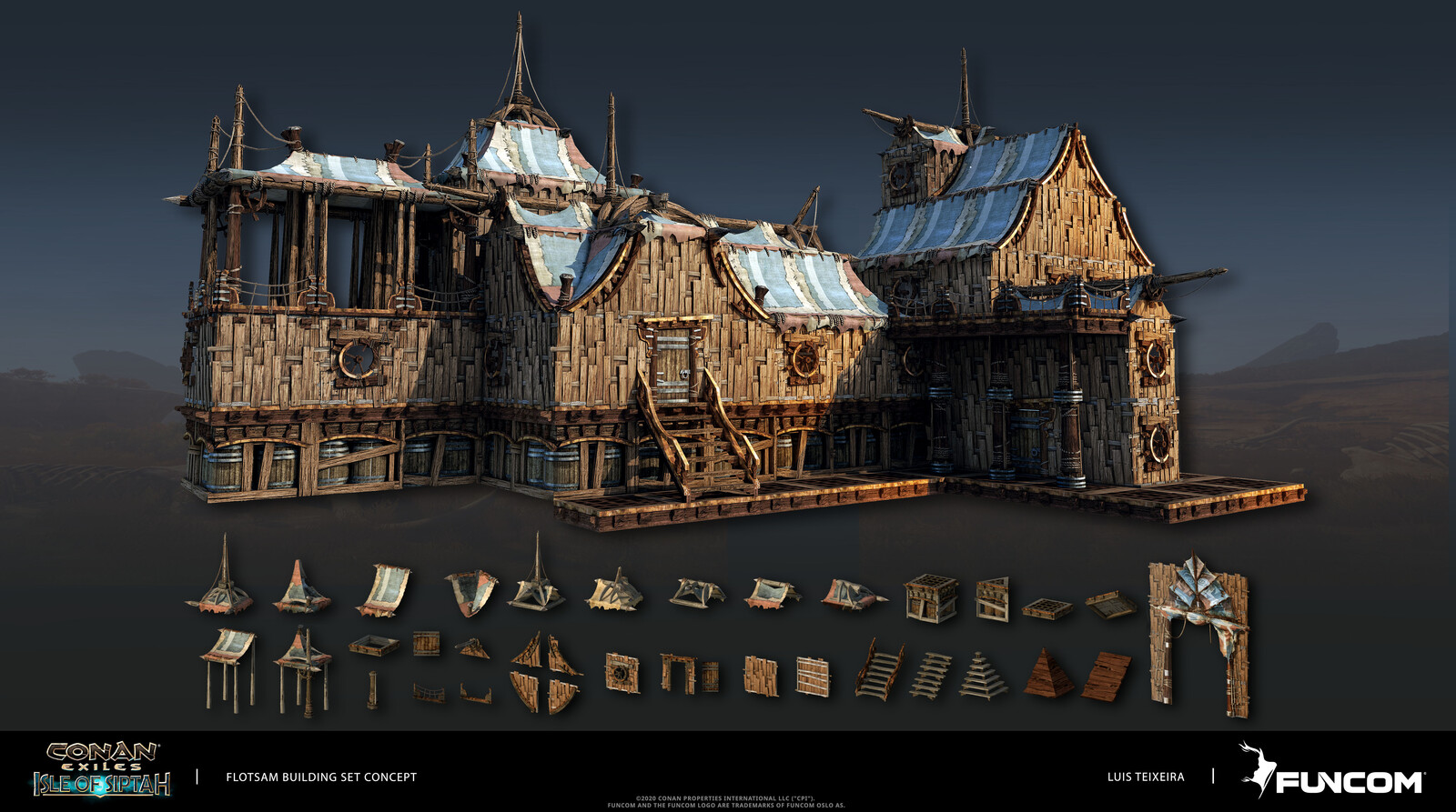 Luis Teixeira CONAN Isle of Siptah "Flotsam" Building Set concept