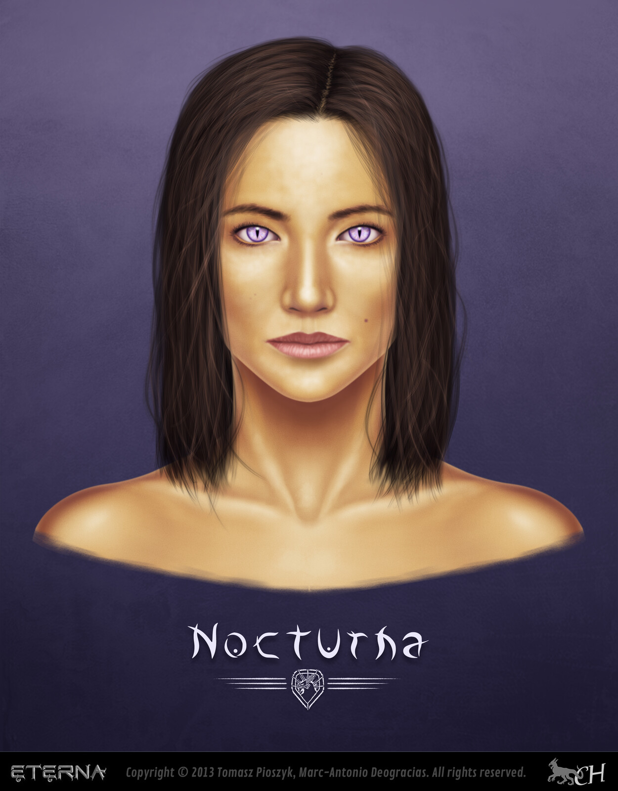 Nocturna with her hair loose.