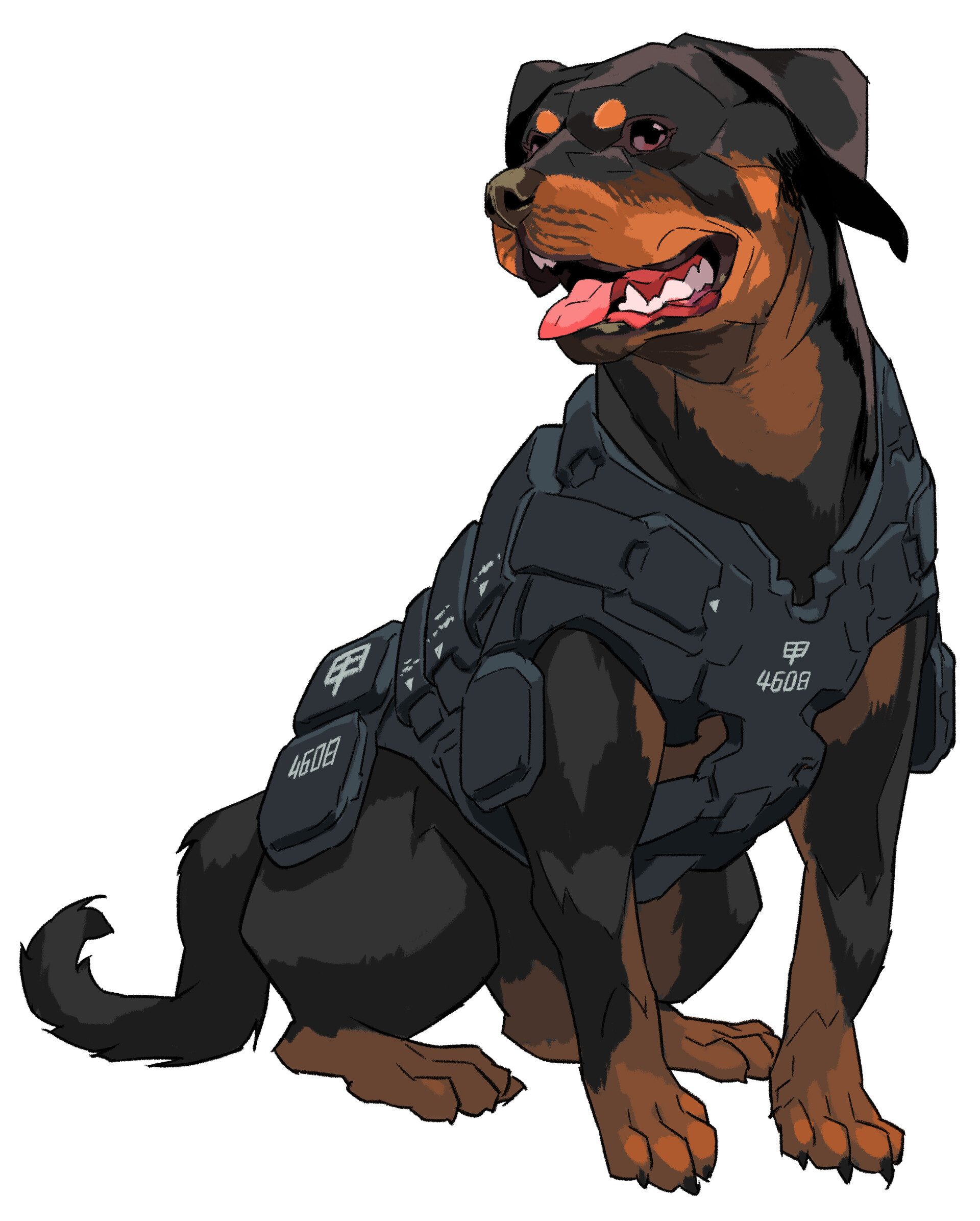Premium AI Image | Colorful Realism Anime Rottweiler Illustration With  Distinctive Character Design