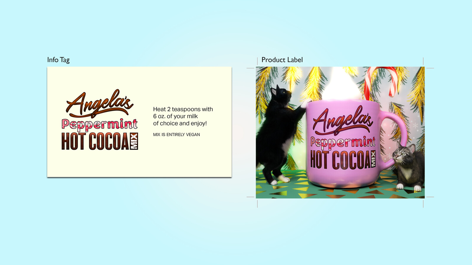 Angela's Peppermint Hot Cocoa Mix (Info Tag and Label)