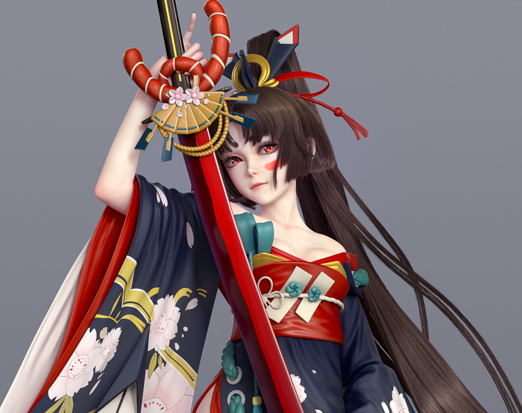 ArtStation - 『陰陽師』妖刀姬(ようとうひめ桜雨刀舞