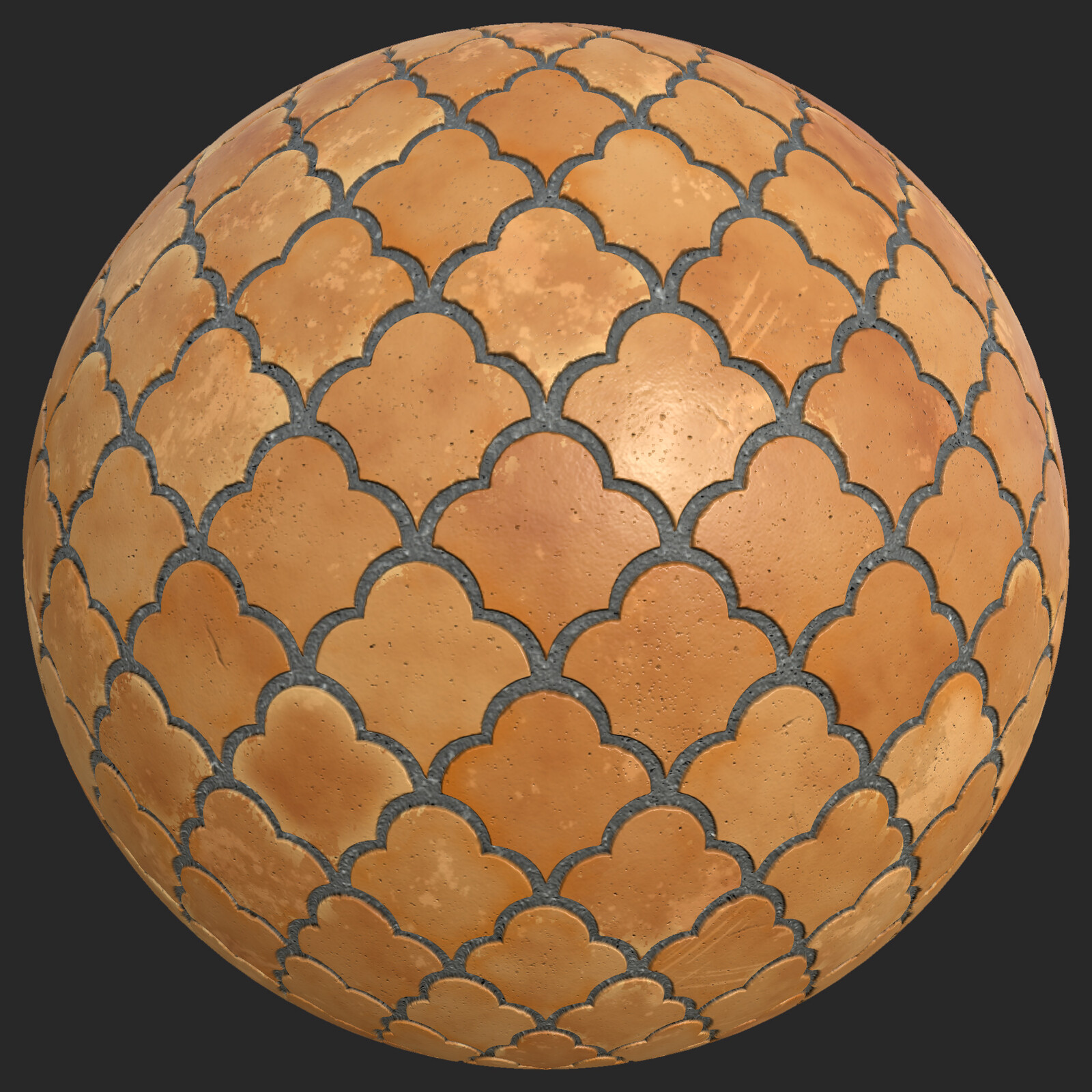 TextureCan - Fan Shaped Terracotta Tile Texture