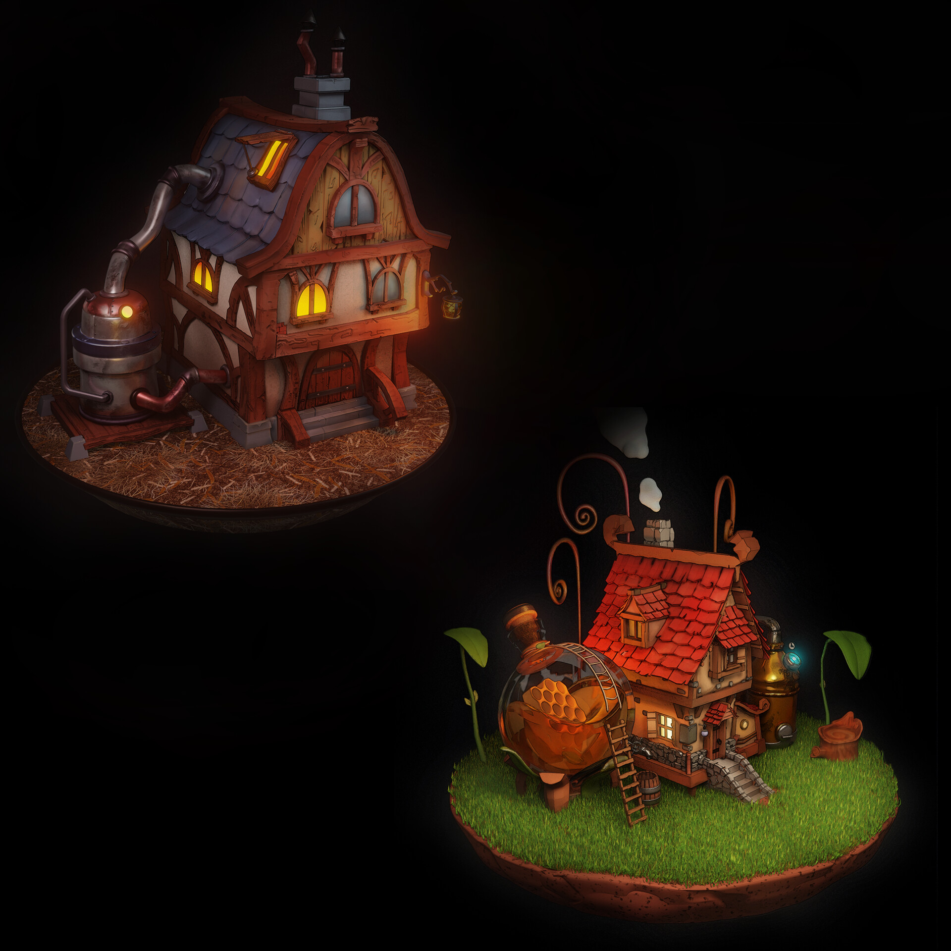 ArtStation - Work 33 [stylized houses] #Blender3D