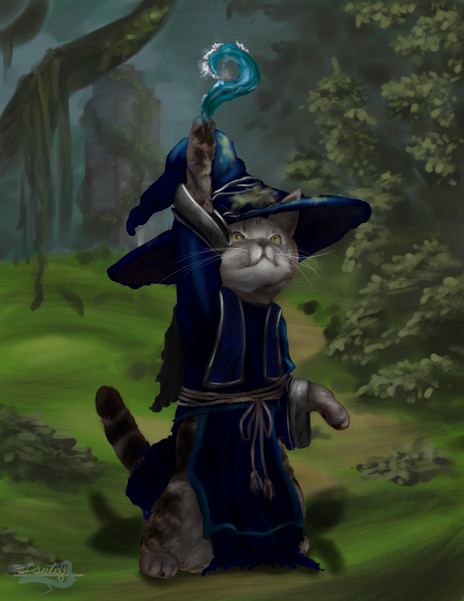 ArtStation Wizard Cat Commission