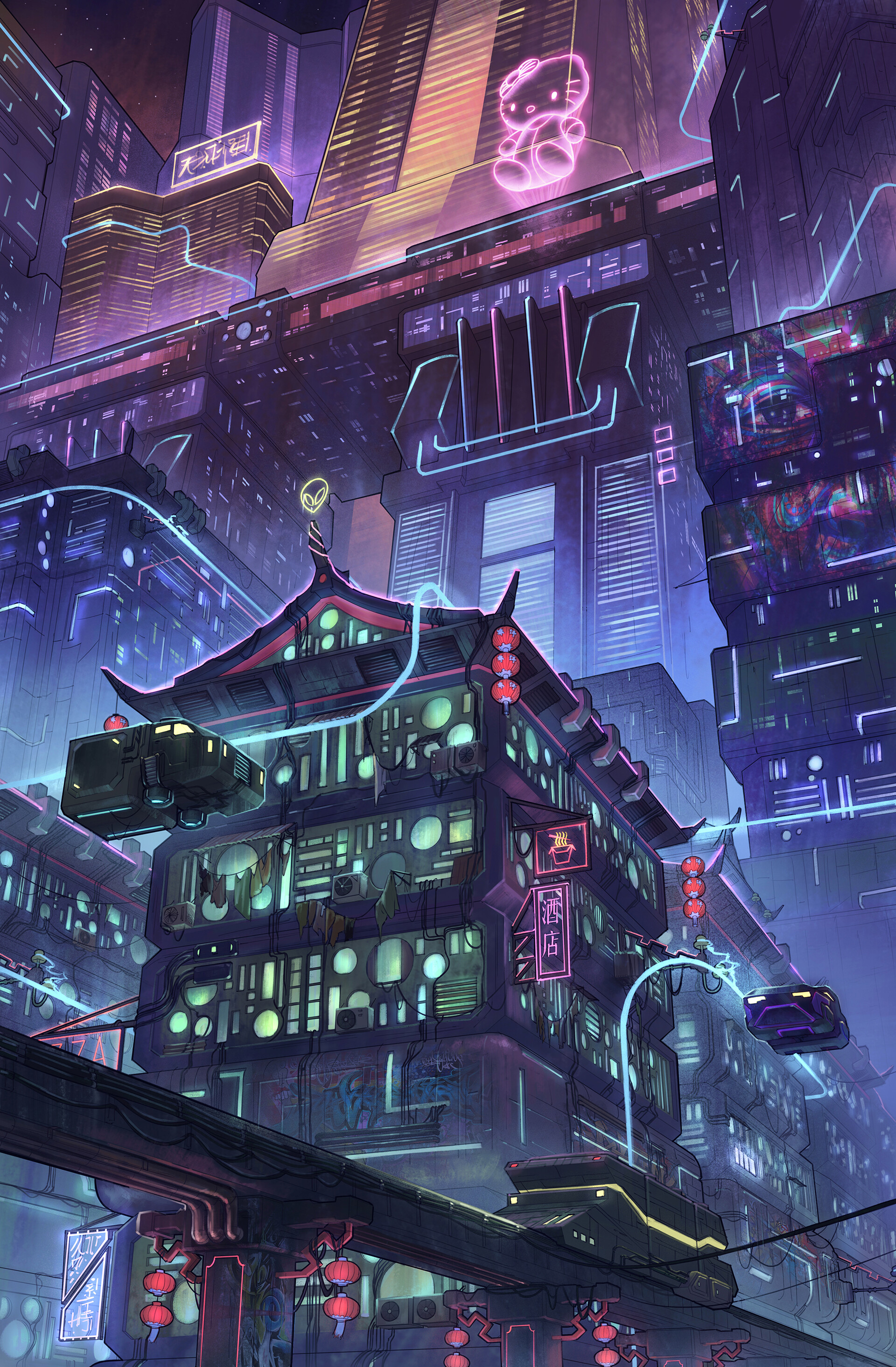 ArtStation - Cyberpunk City Landscape