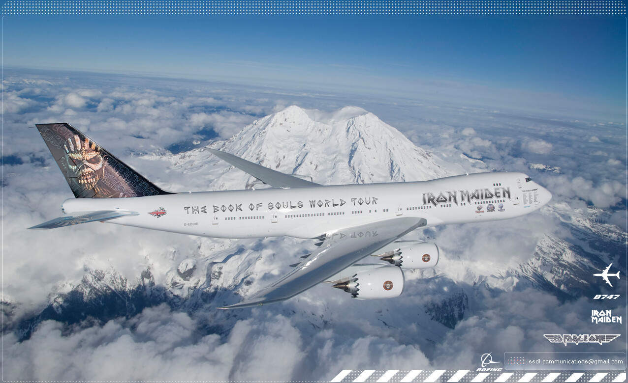 ArtStation - Iron Maiden Ed Force One Boeing 747-8 Livery