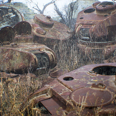 Ryzhkov 3d models 15 t 34 85 turret body rusted render