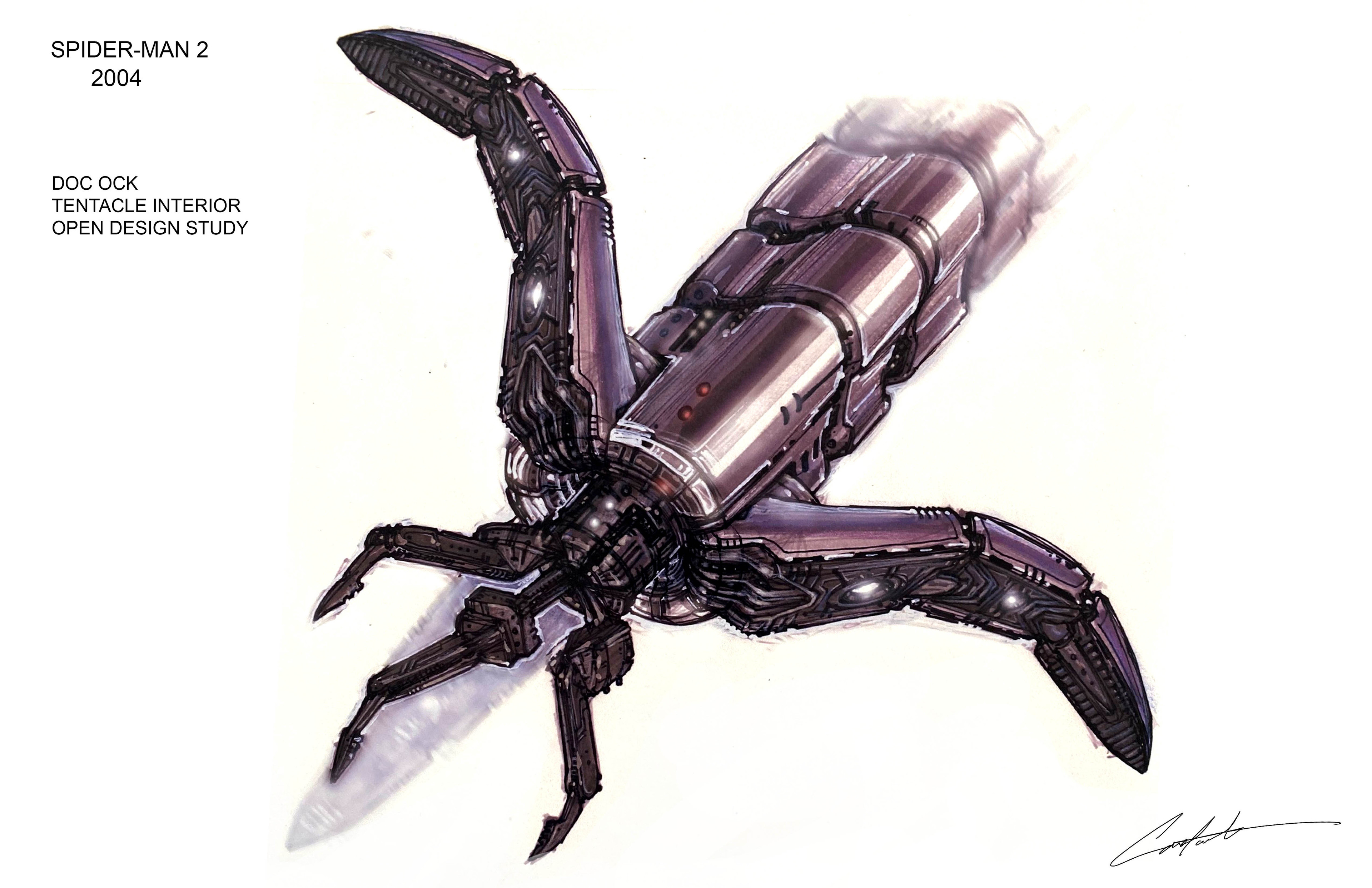 Spider-man 2 Doc Ock open head tentacle study from 2004
