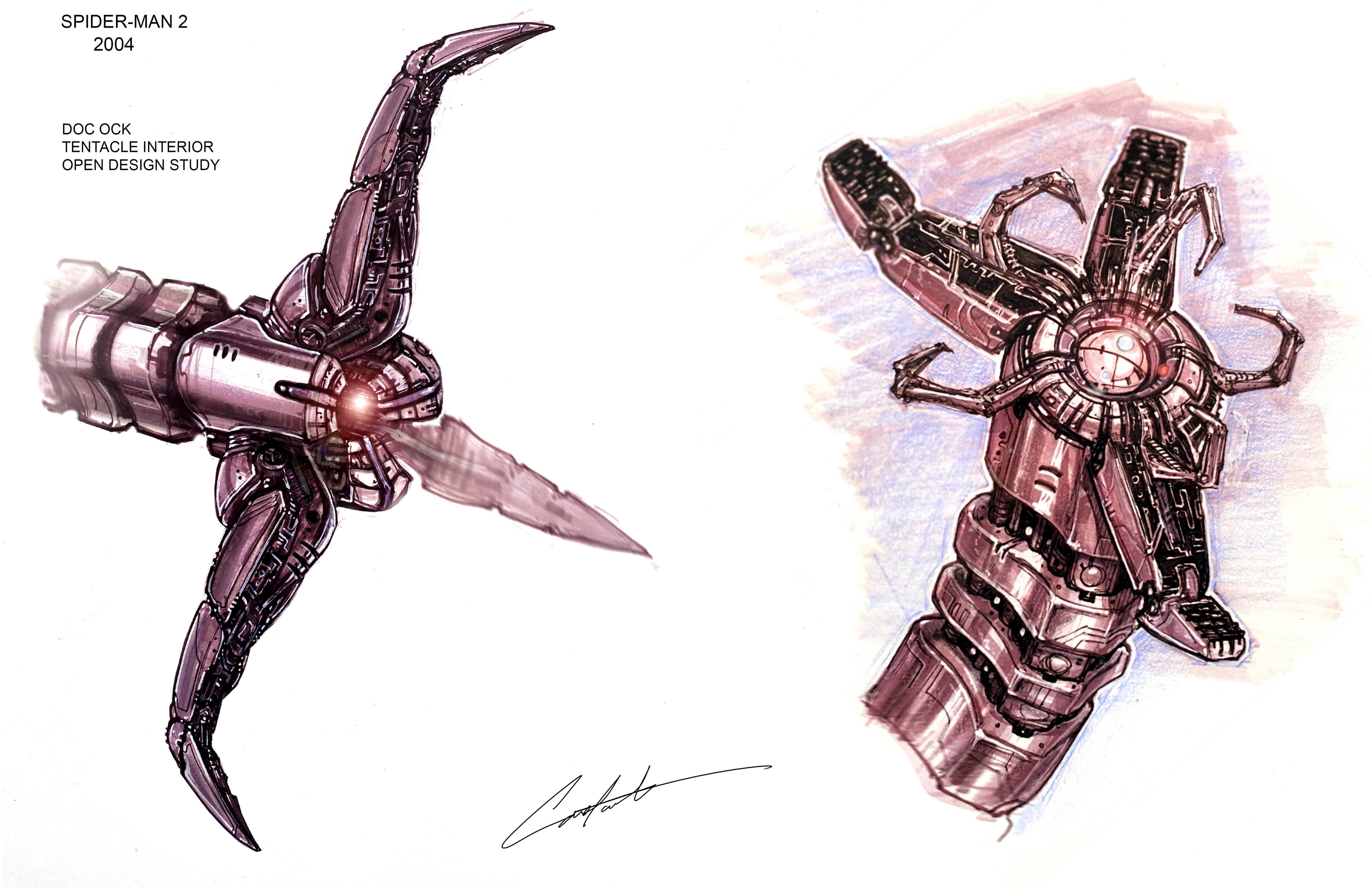 Spider-man 2 Doc Ock open head tentacle study from 2004