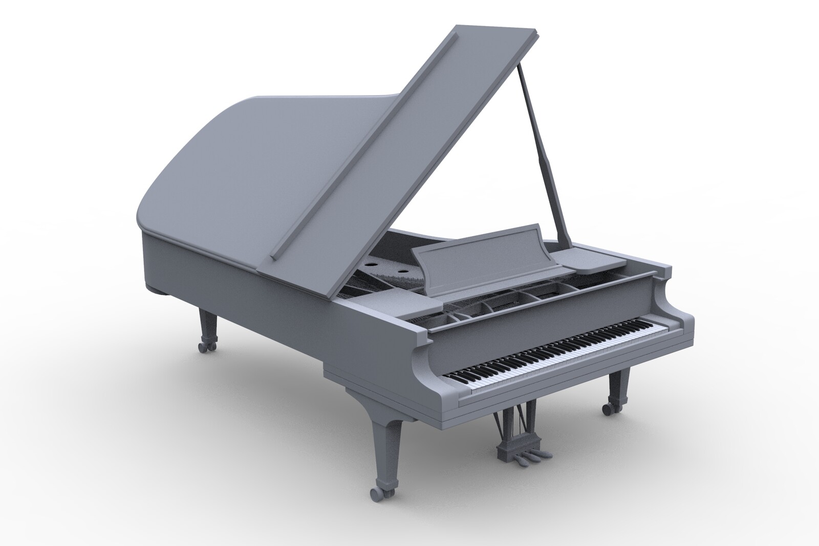 Grand Piano - high poly 