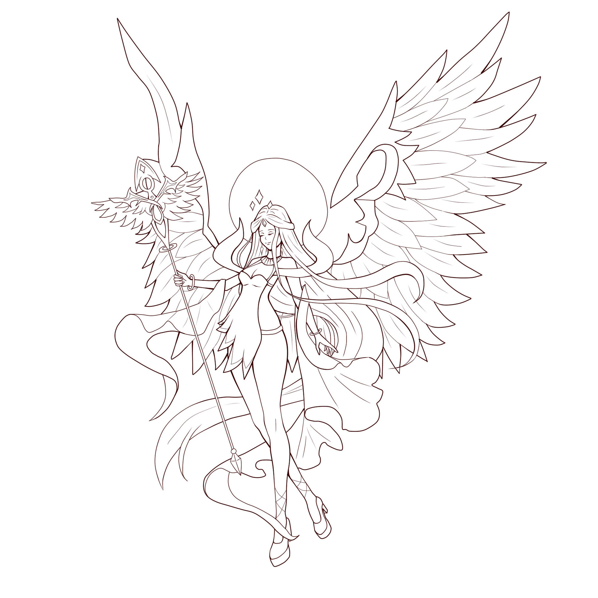 anime sketches angels