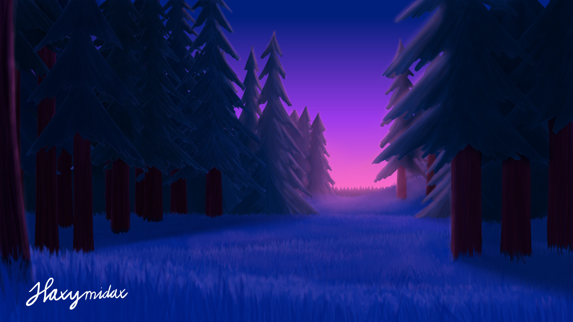 ArtStation - Concept Art : Forest in the sunset
