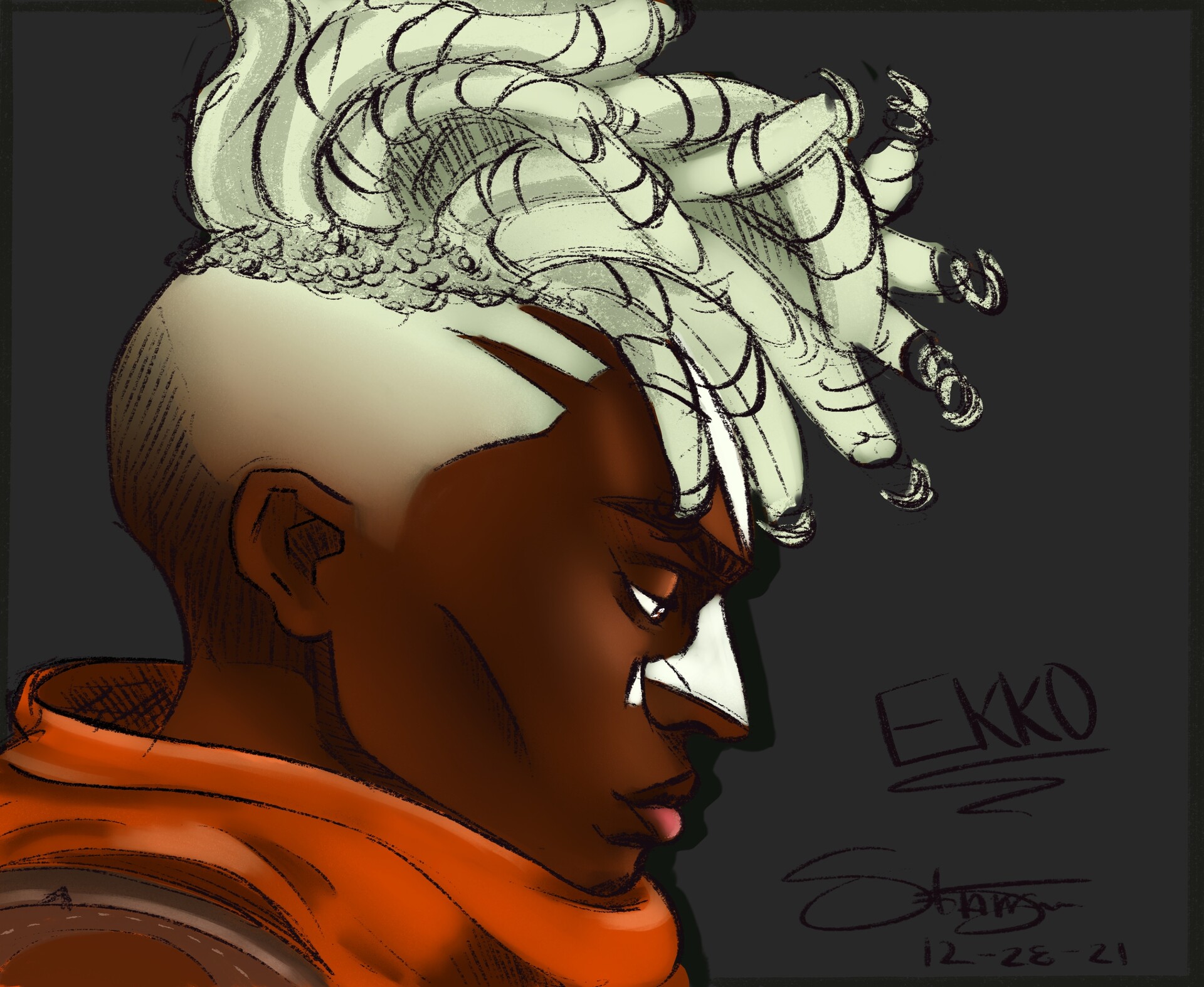 ArtStation - 2d animation Ekko Fan Art League of Legends