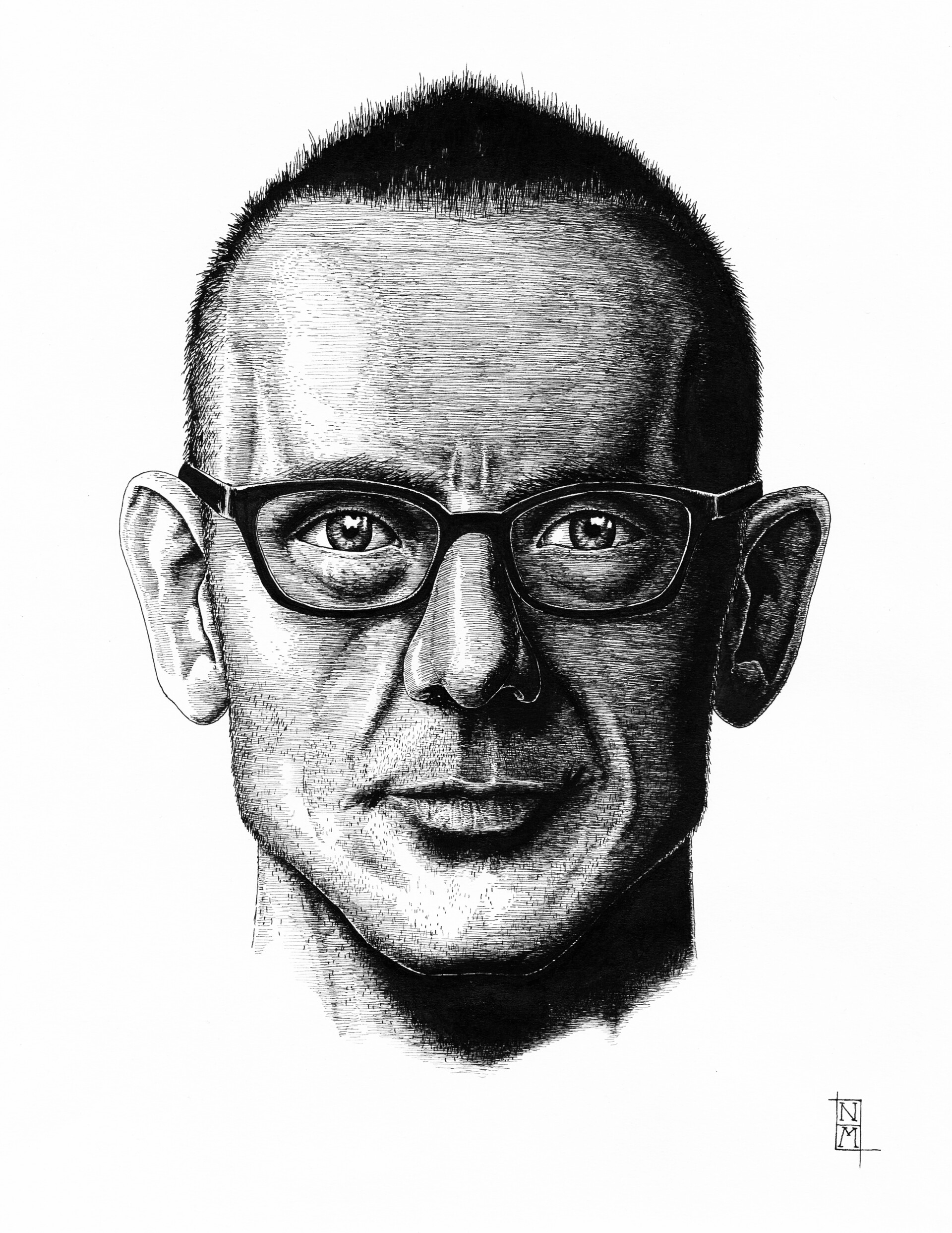 ArtStation Chuck Palahniuk Ink Portrait