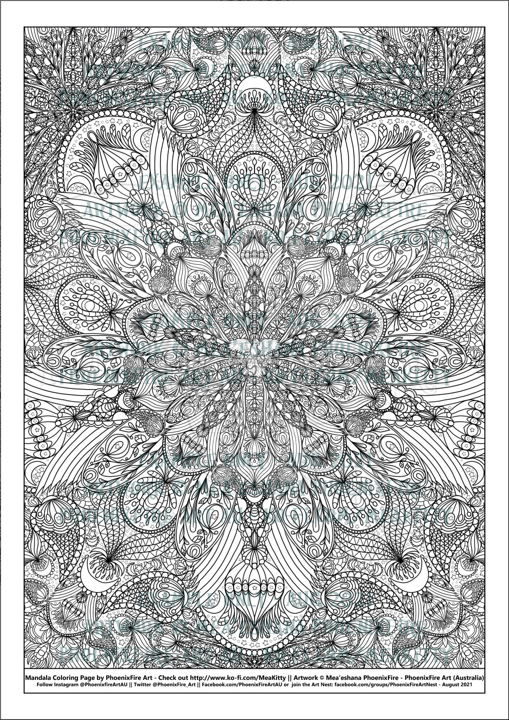 Fire Mandala Coloring Pages For Adults