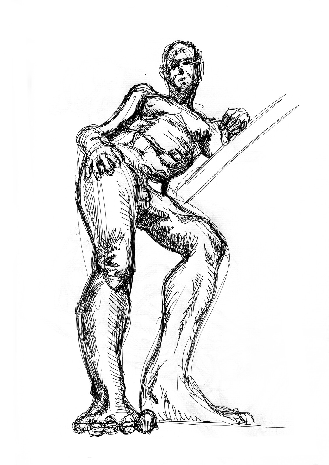 Adrian in another great foreshortened pose.