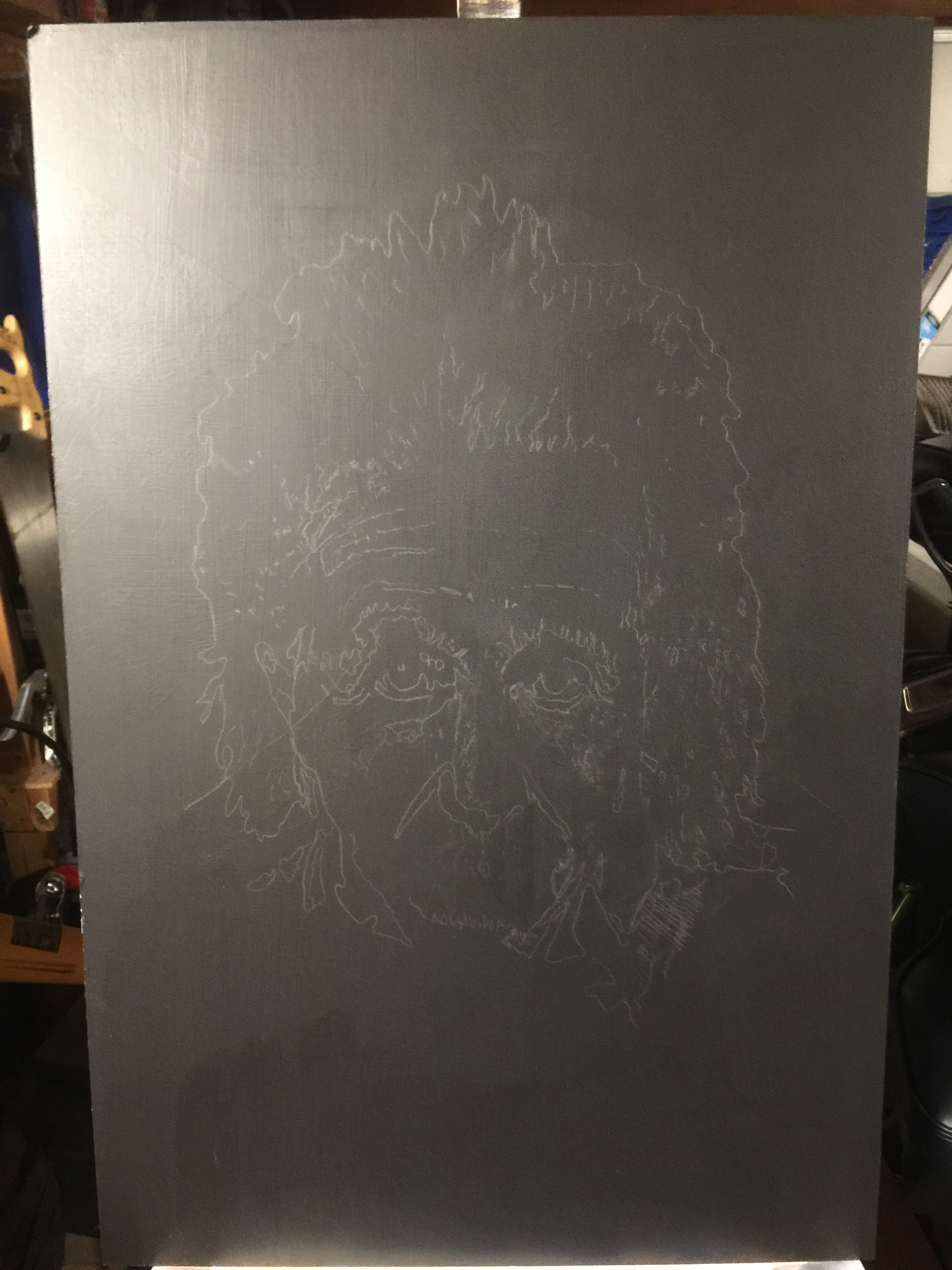 Under drawing in light graphite