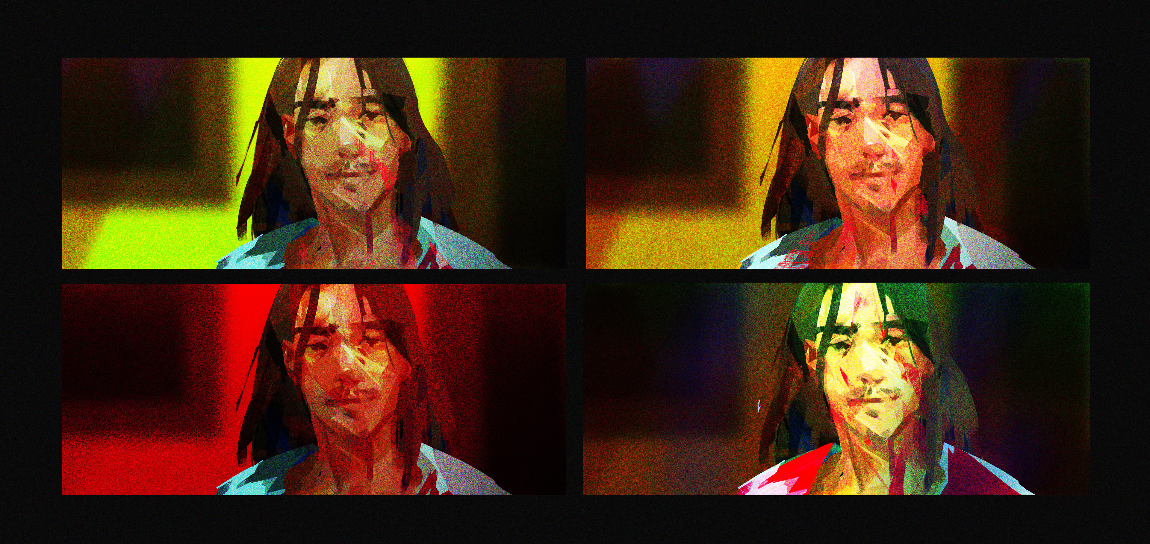 Early color experiments for the look and feel of the short film