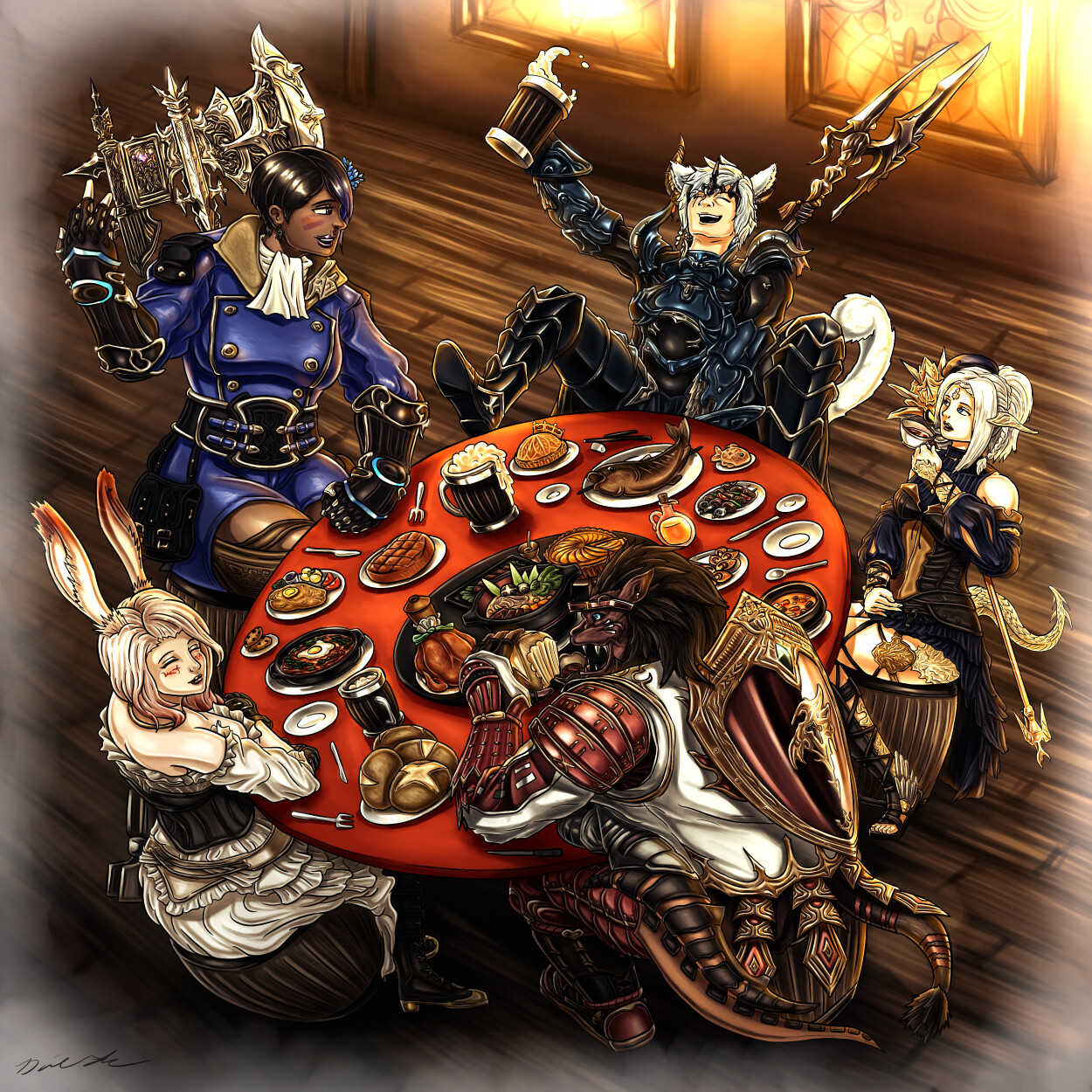 ArtStation Dinner Amongst Friends (FFXIV Art Contest Submission)
