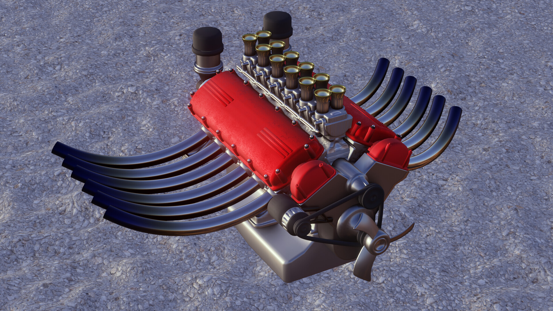 ArtStation - Ferrari Colombo V12 / 250 GTO engine